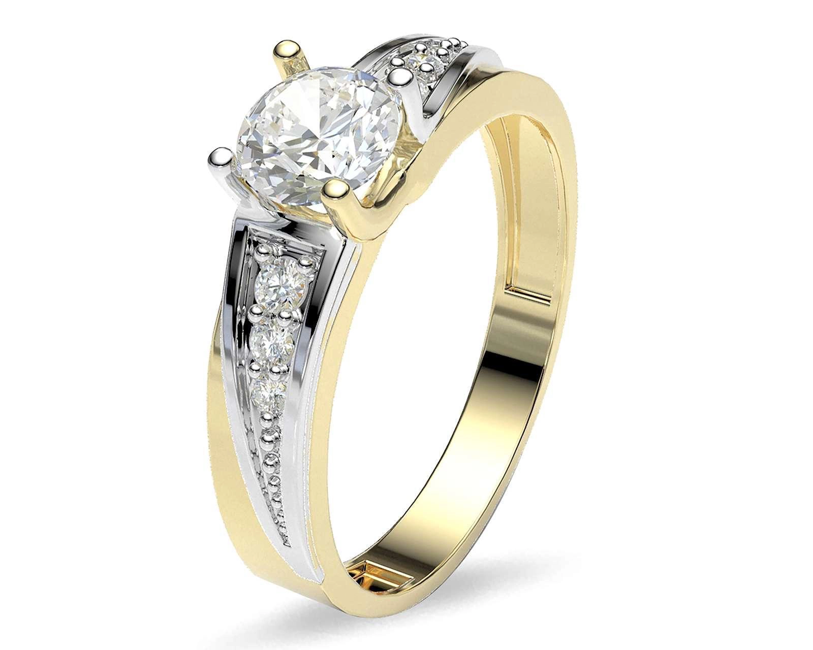 Anillo de Oro 10K Amelie Bicolor No. 6-6.5