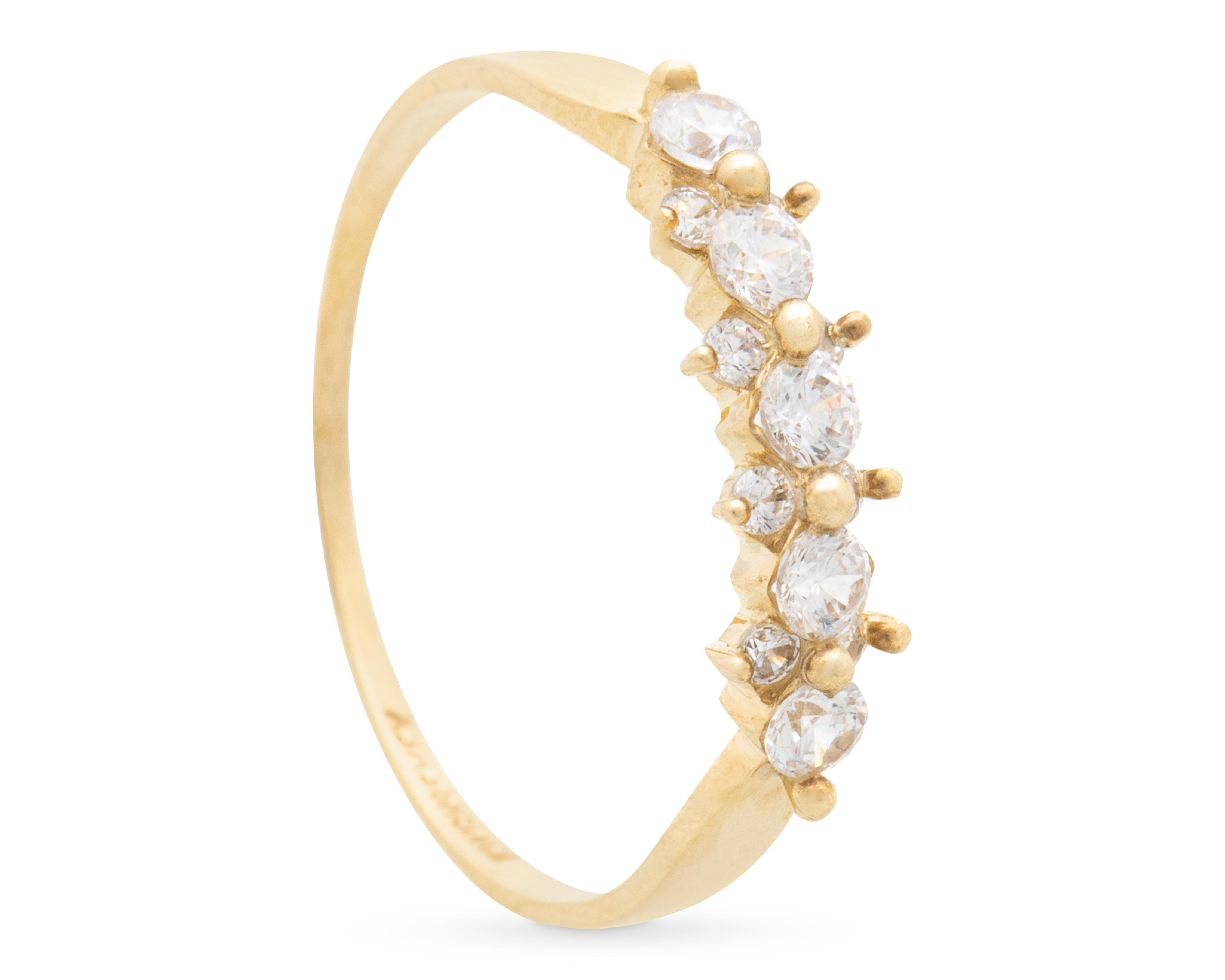 Anillo de Oro 10K Sentimientos Churumbela Blanca No. 8 - 8.5