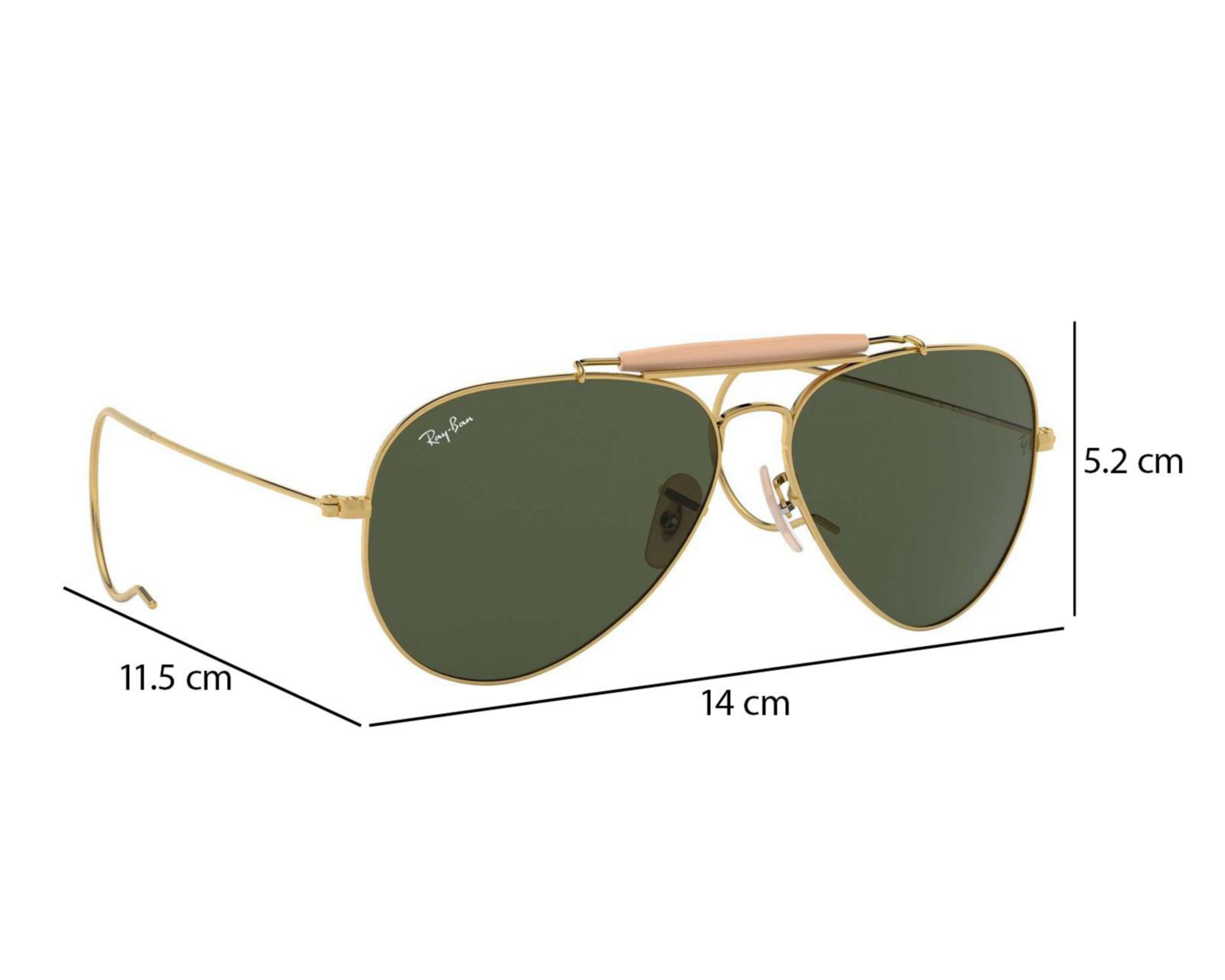 Foto 8 pulgar | Lentes de Sol Ray Ban Aviador color Dorado