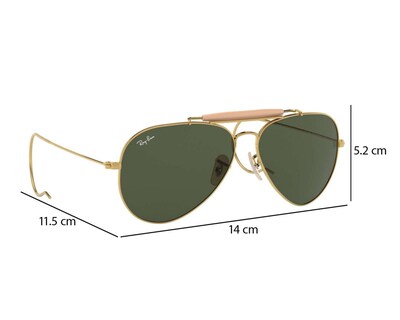 Foto 7 | Lentes de Sol Ray Ban Aviador color Dorado