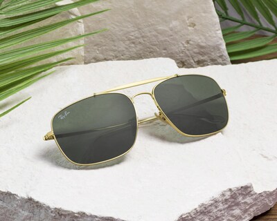 Foto 5 | Lentes de Sol Ray Ban Cuadrados color Dorado