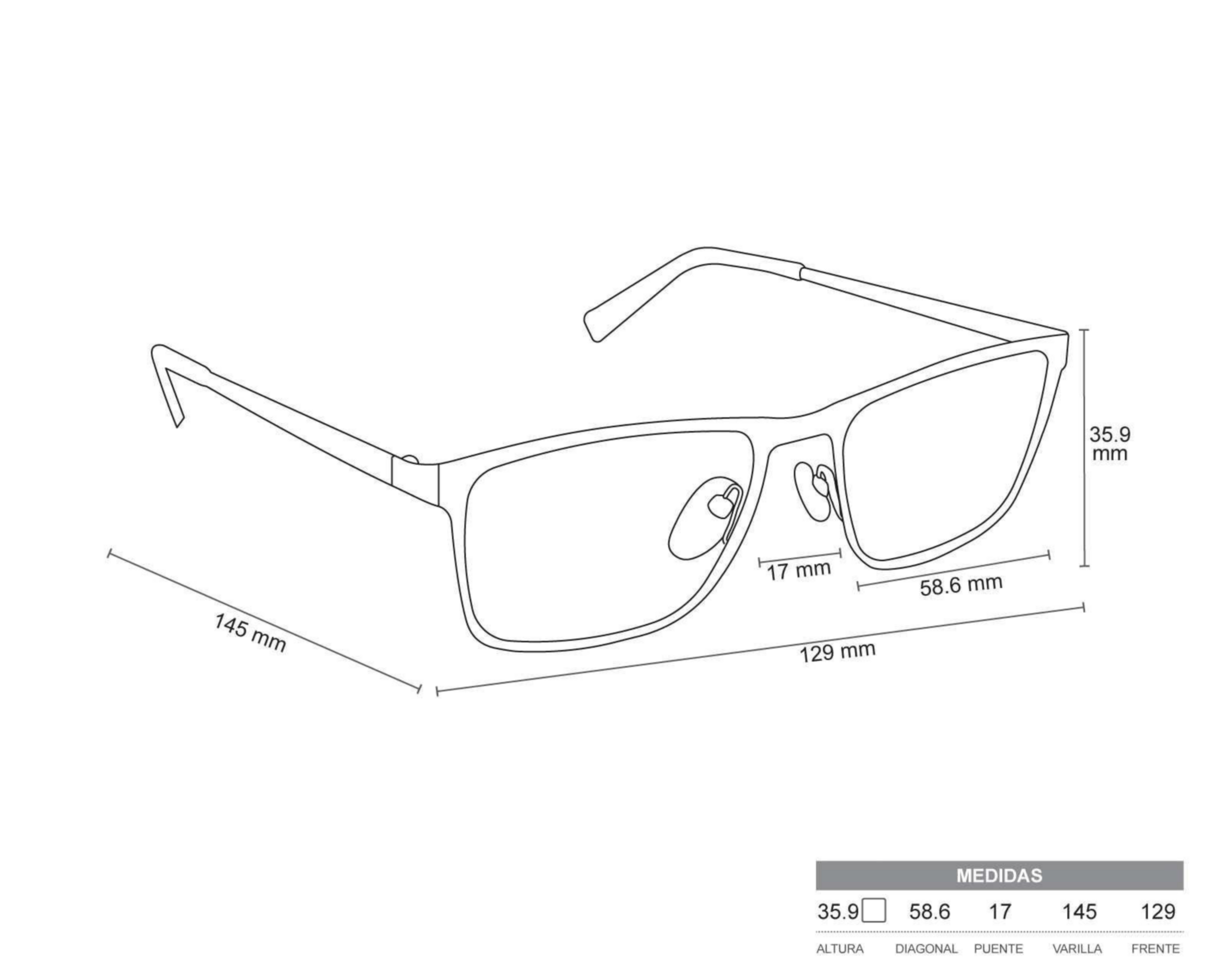 Foto 5 | Armazón Oftálmico Ray-Ban Rectangulares Negros