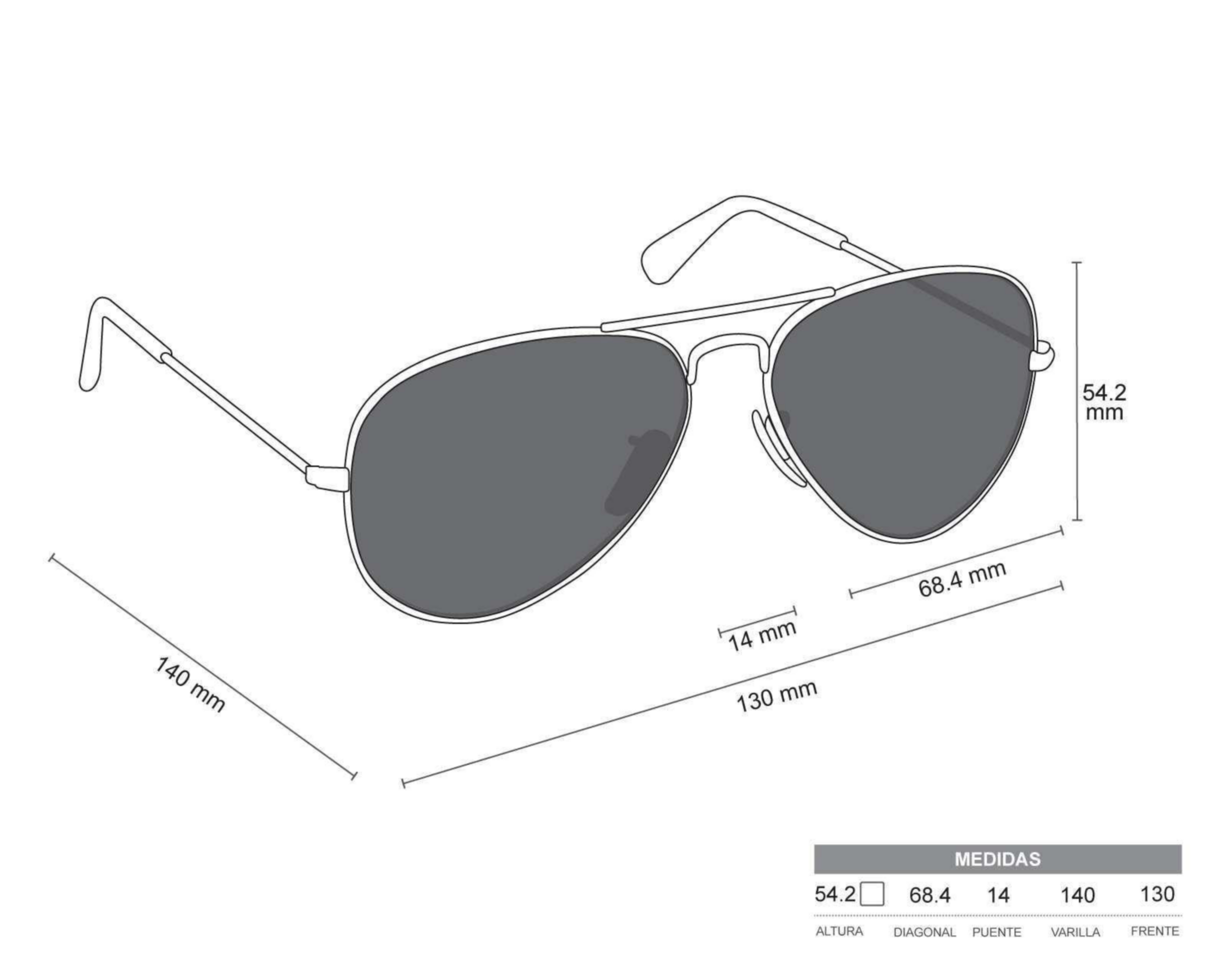 Foto 6 | Lentes de Sol Ray Ban Aviador Negros