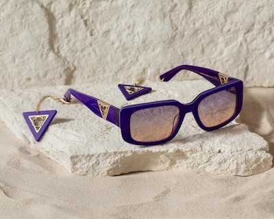 Foto 4 | Lentes de Sol Guess Cuadrados Violeta