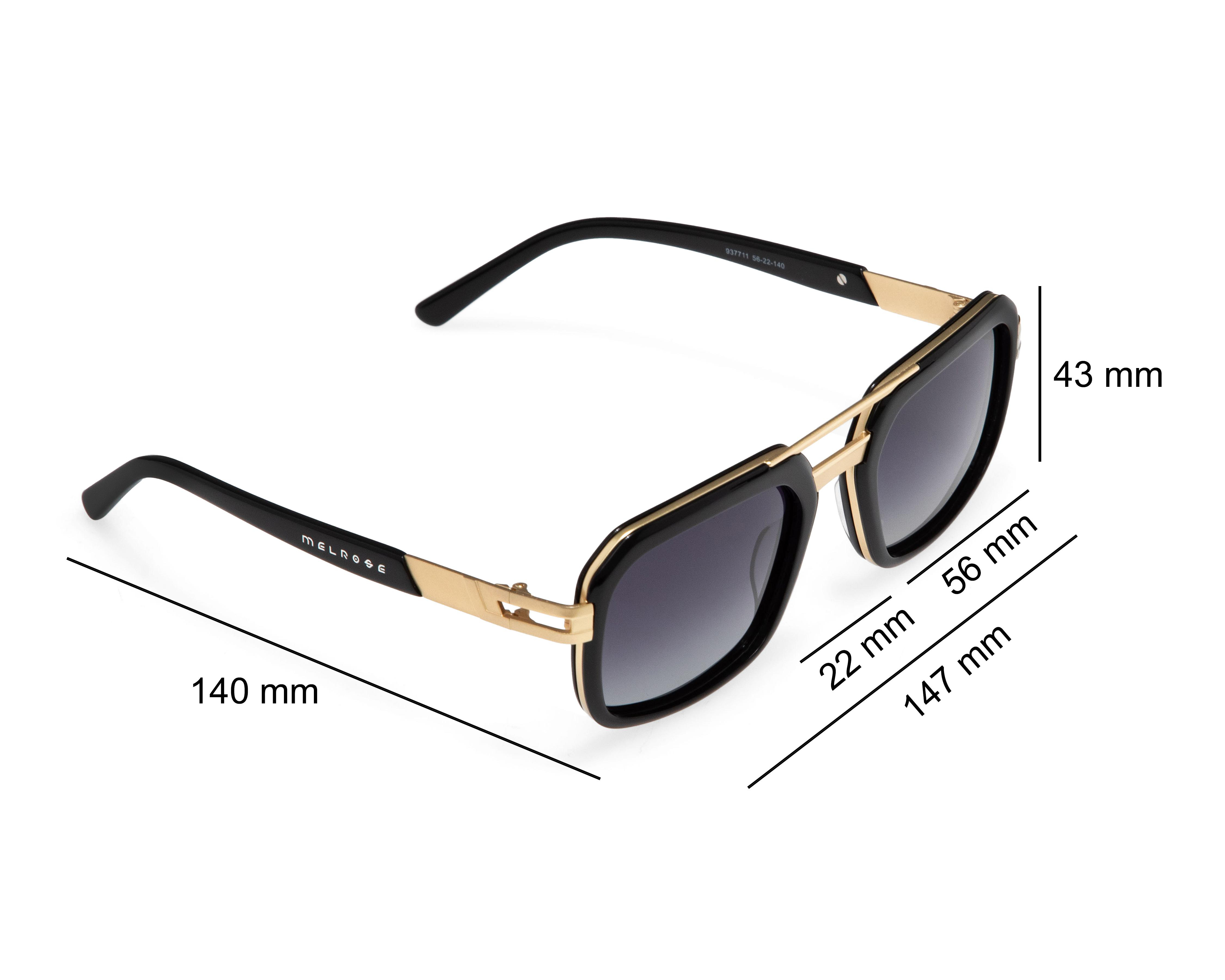 Foto 8 pulgar | Lentes de Sol para Hombre Melrose Rectangulares Dorados