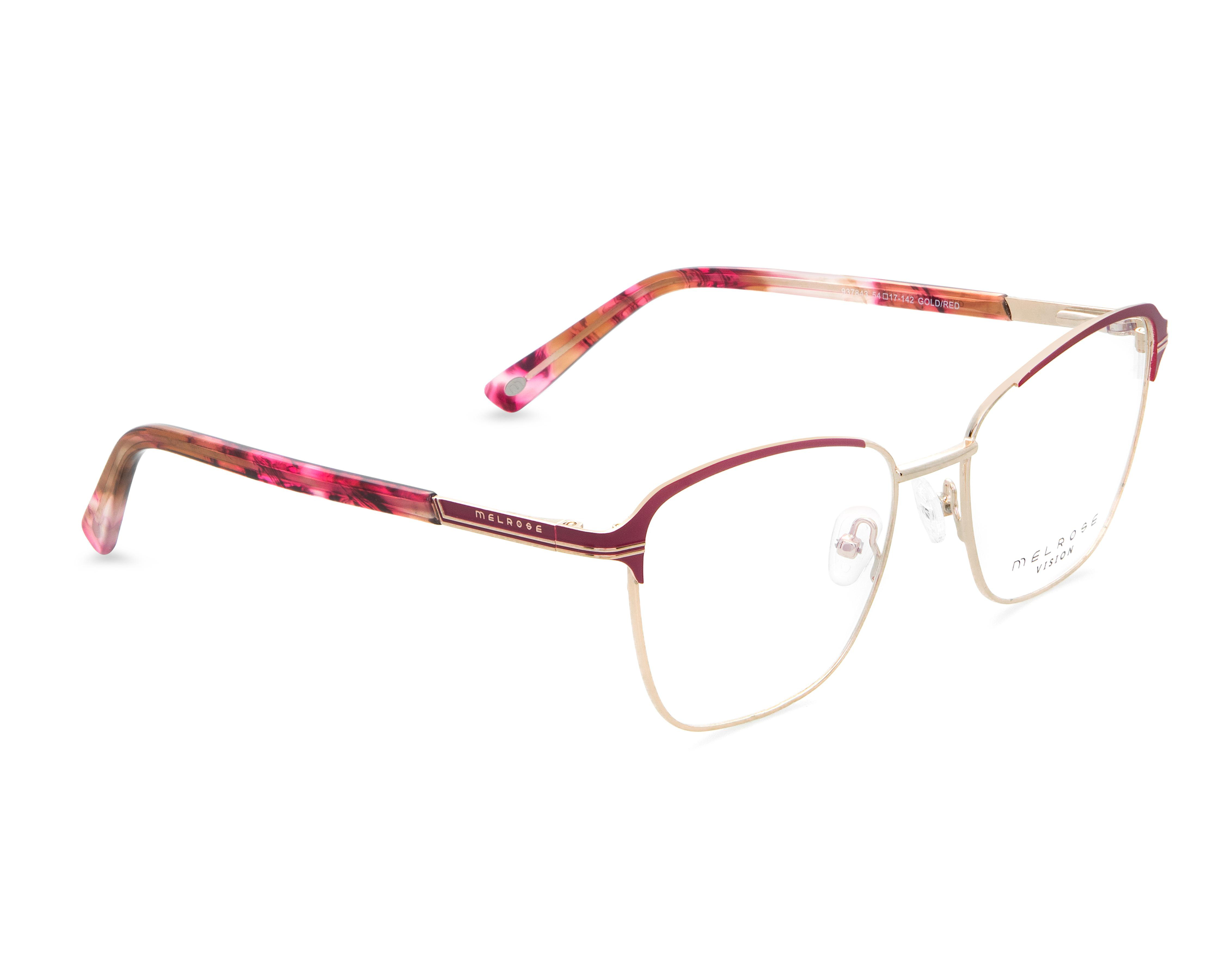 Armazón Oftálmico Melrose Cuadrado Rojo-Dorado $899