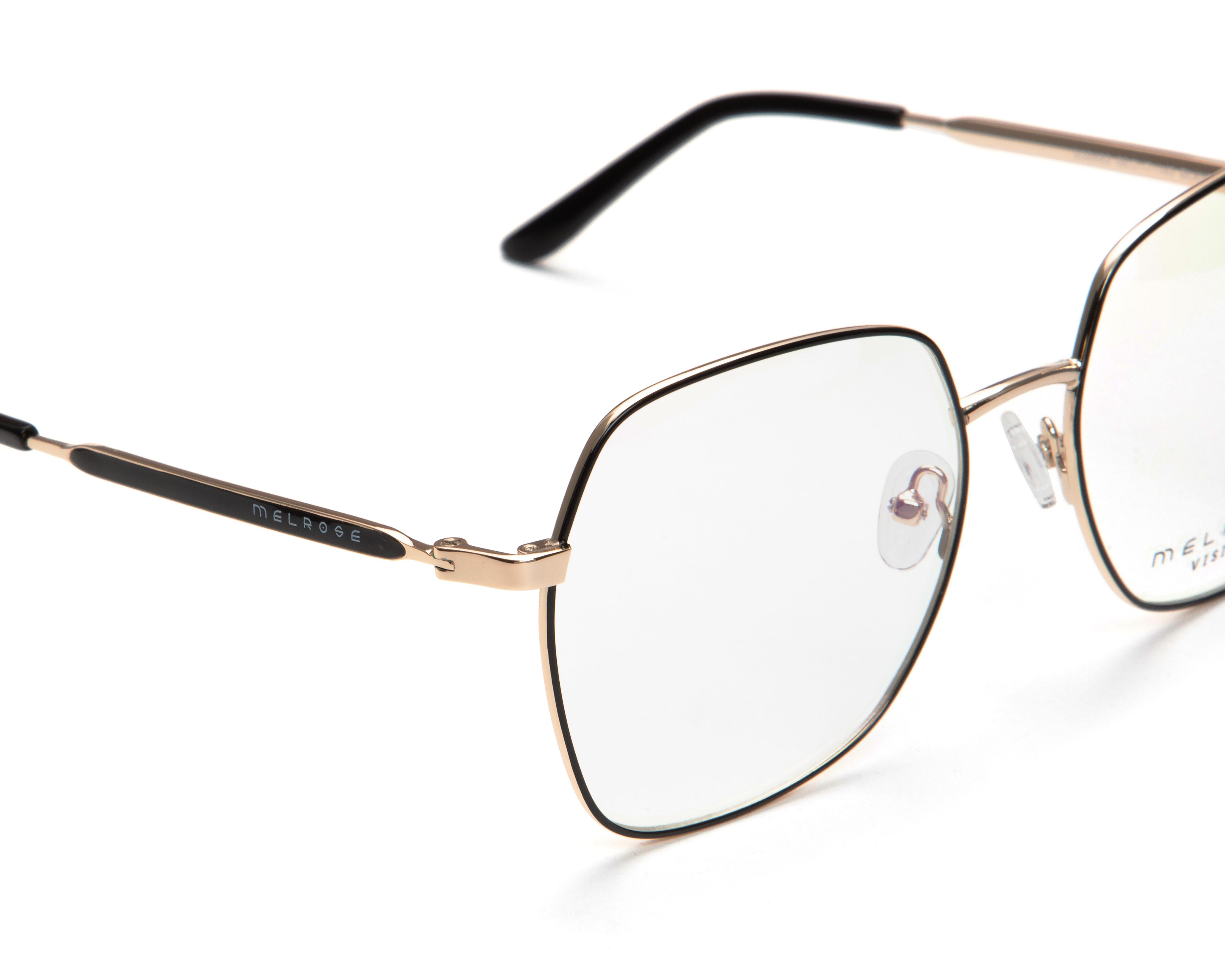 Foto 5 pulgar | Armazón Oftálmico Unisex Melrose Cuadrado Dorado/Negro