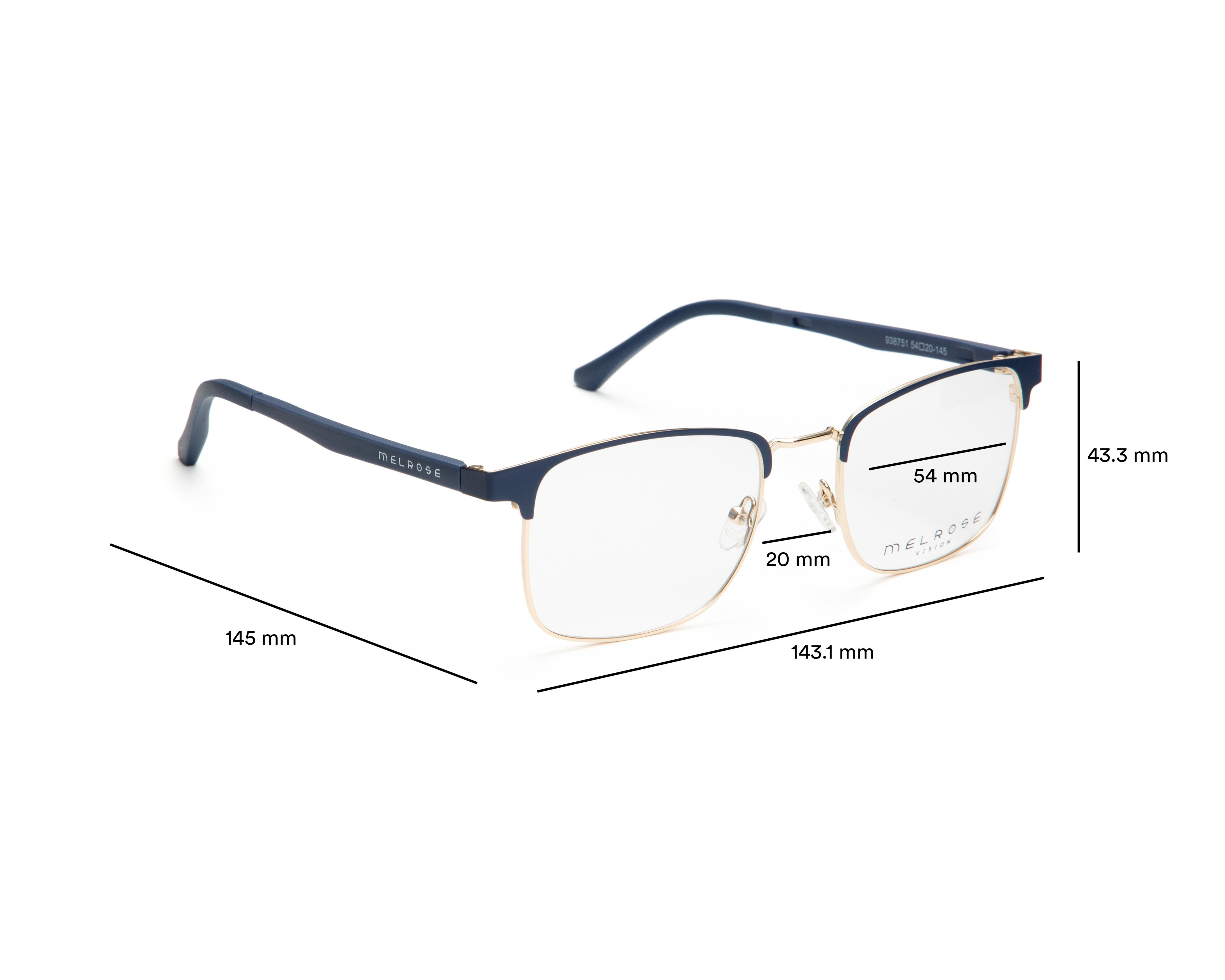 Foto 7 | Armazón Oftálmico Unisex Melrose Cuadrados Azul Marino