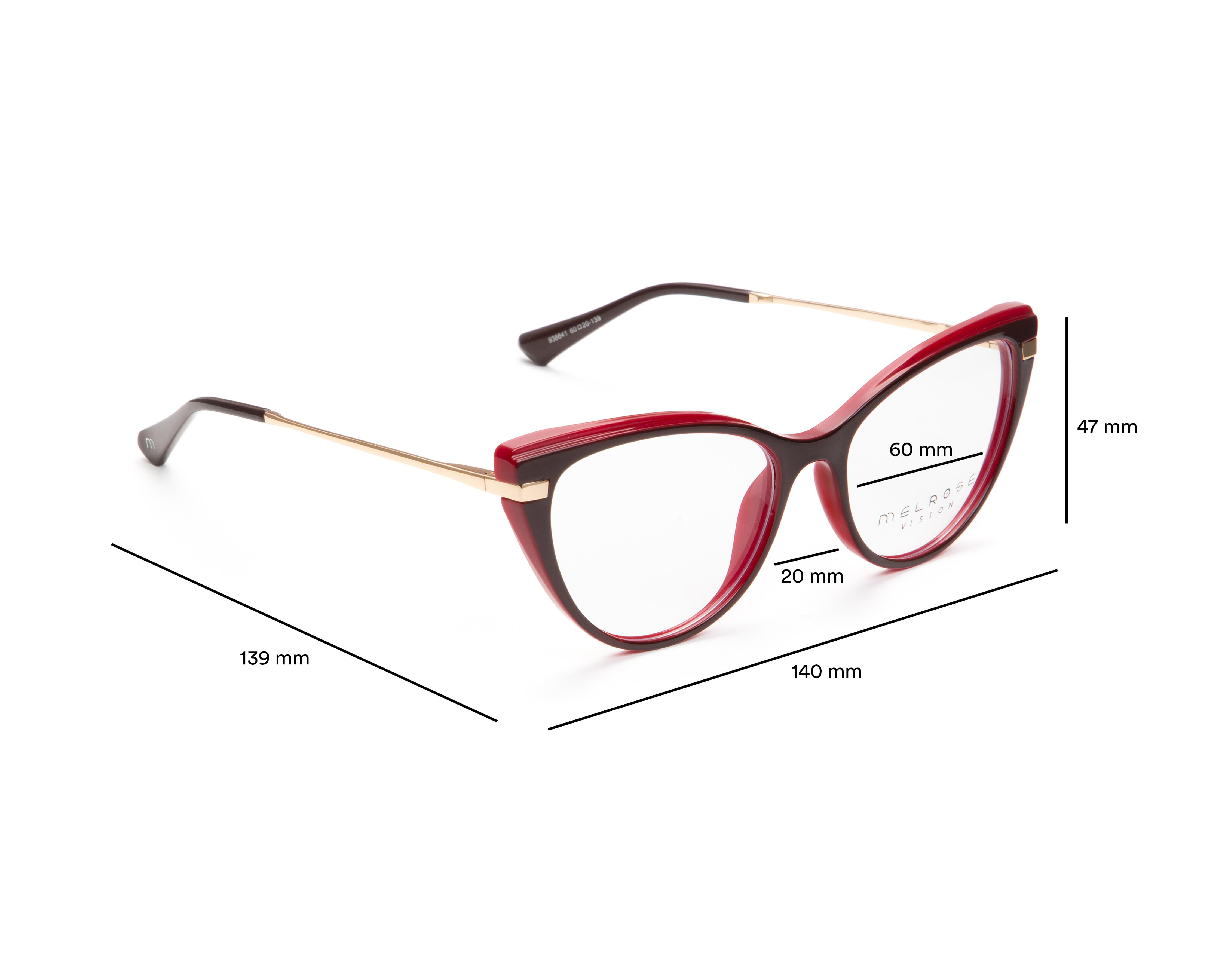 Foto 5 | Armazón Oftálmico para Mujer Melrose Cat Eye Tinto
