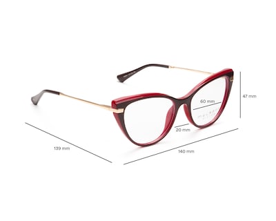 Foto 5 | Armazón Oftálmico para Mujer Melrose Cat Eye Tinto