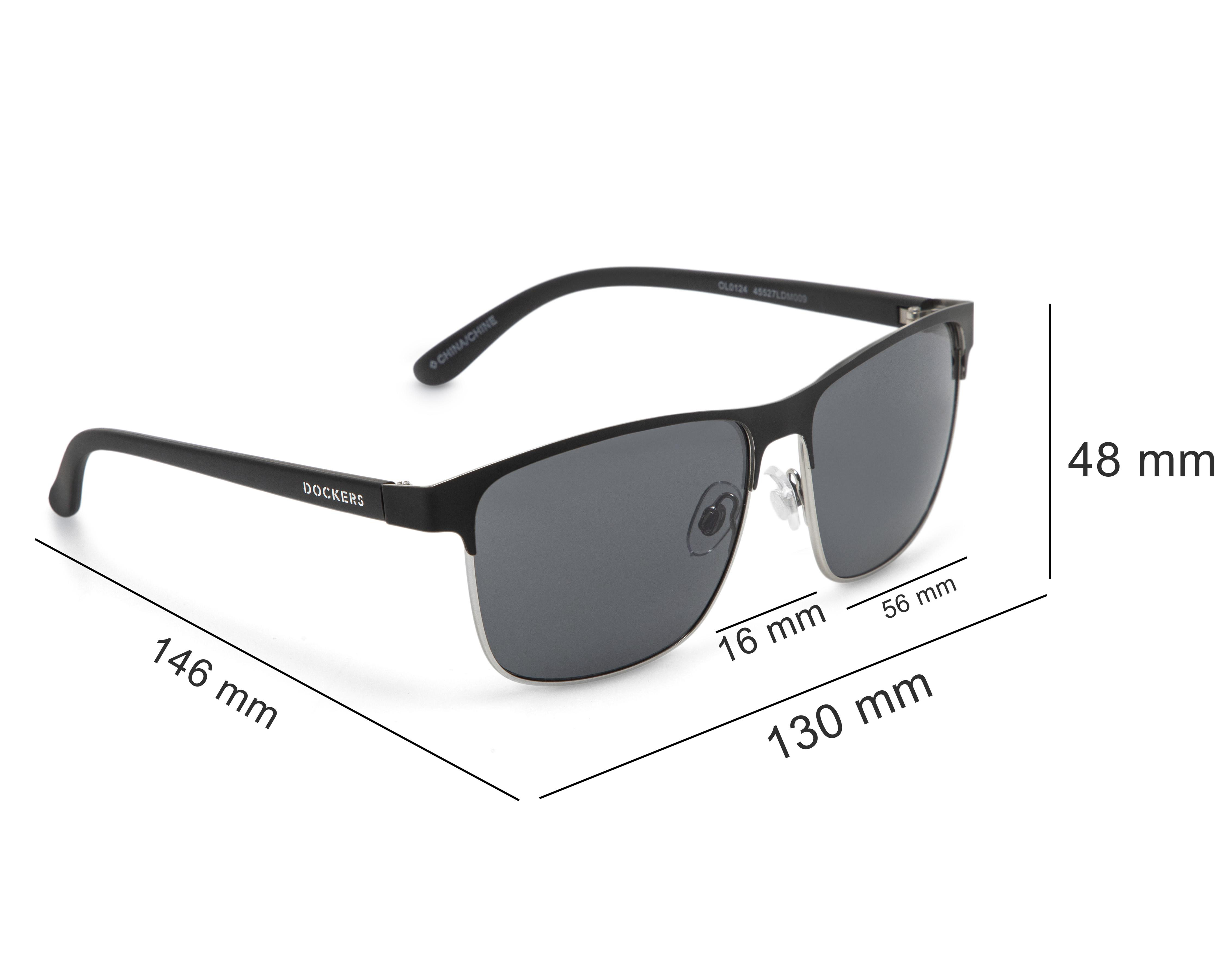 Foto 8 pulgar | Lentes de Sol para Hombre Dockers Wayfarer 45527LDM009 Negro