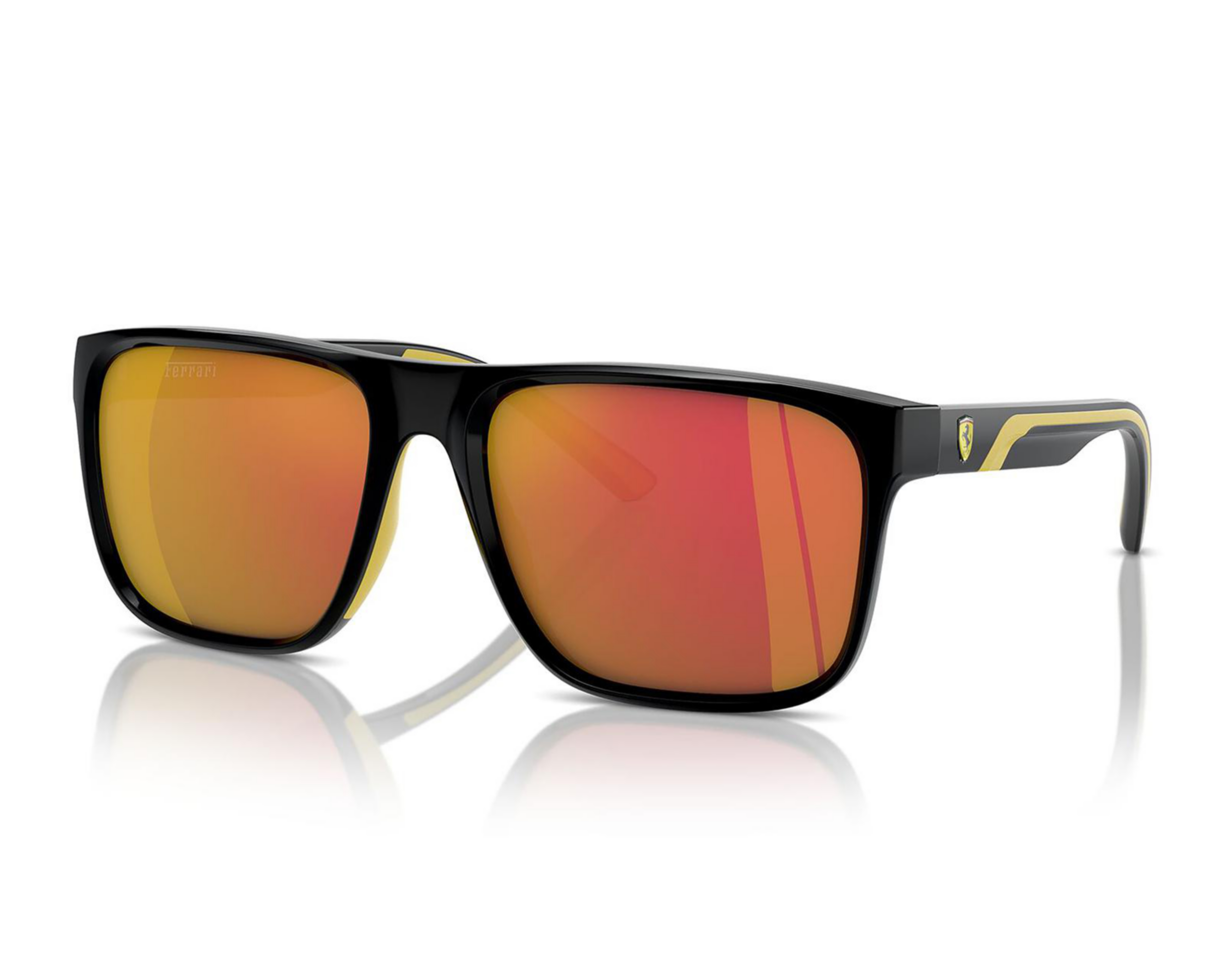 Lentes de Sol para Hombre Ferrari Cuadrados Negros