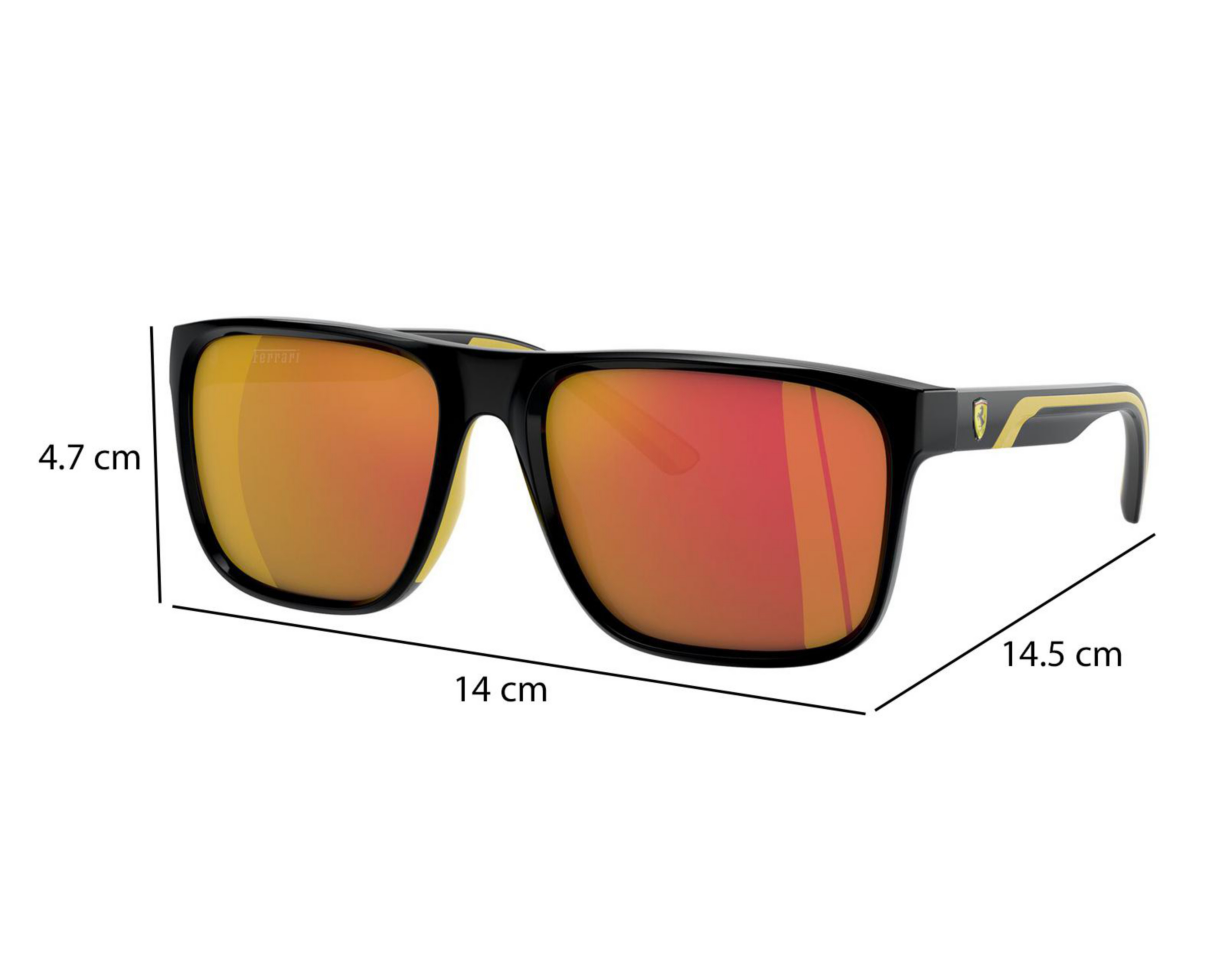 Foto 8 pulgar | Lentes de Sol para Hombre Ferrari Cuadrados Negros