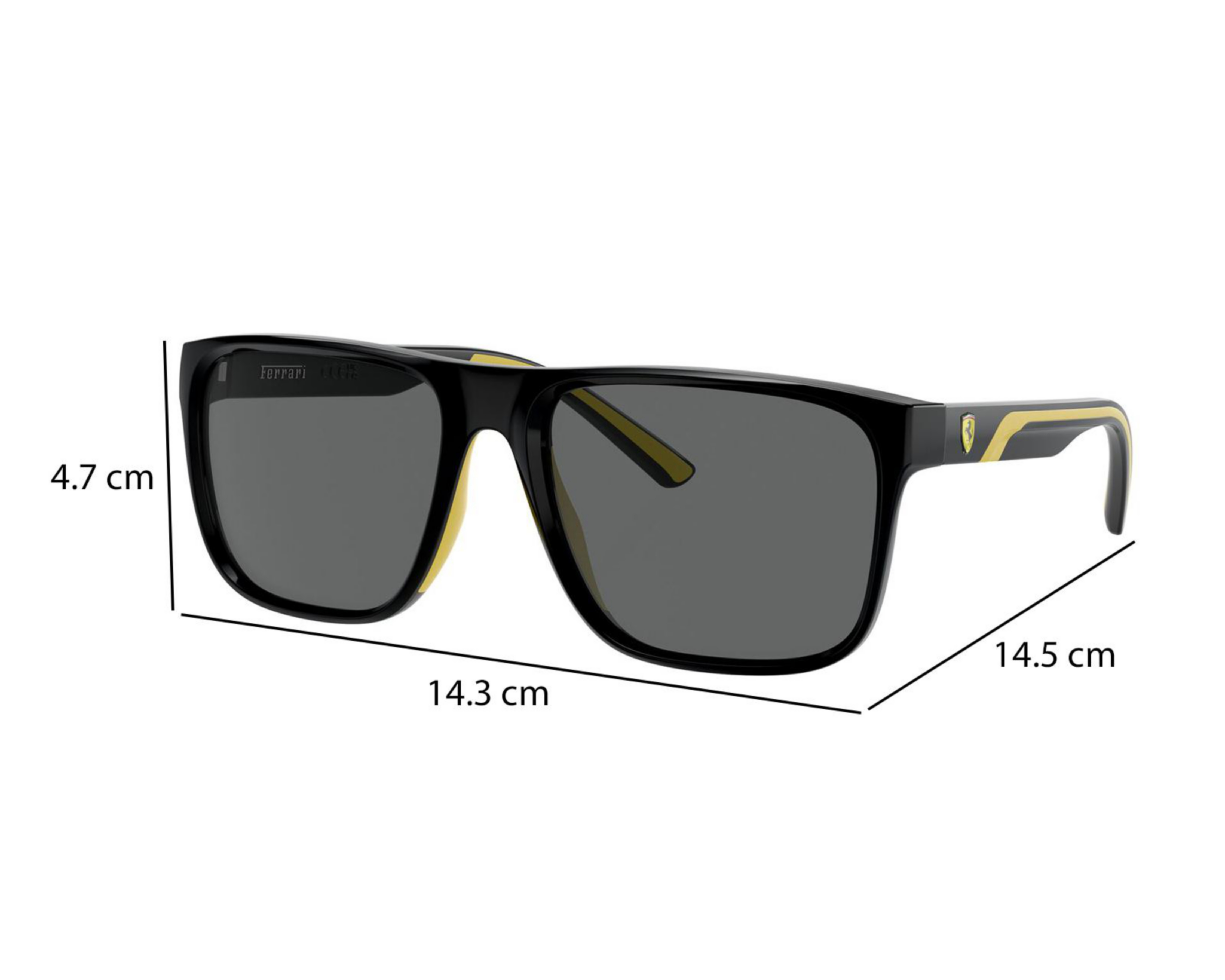 Foto 8 pulgar | Lentes de Sol para Hombre Ferrari Cuadrados Negros