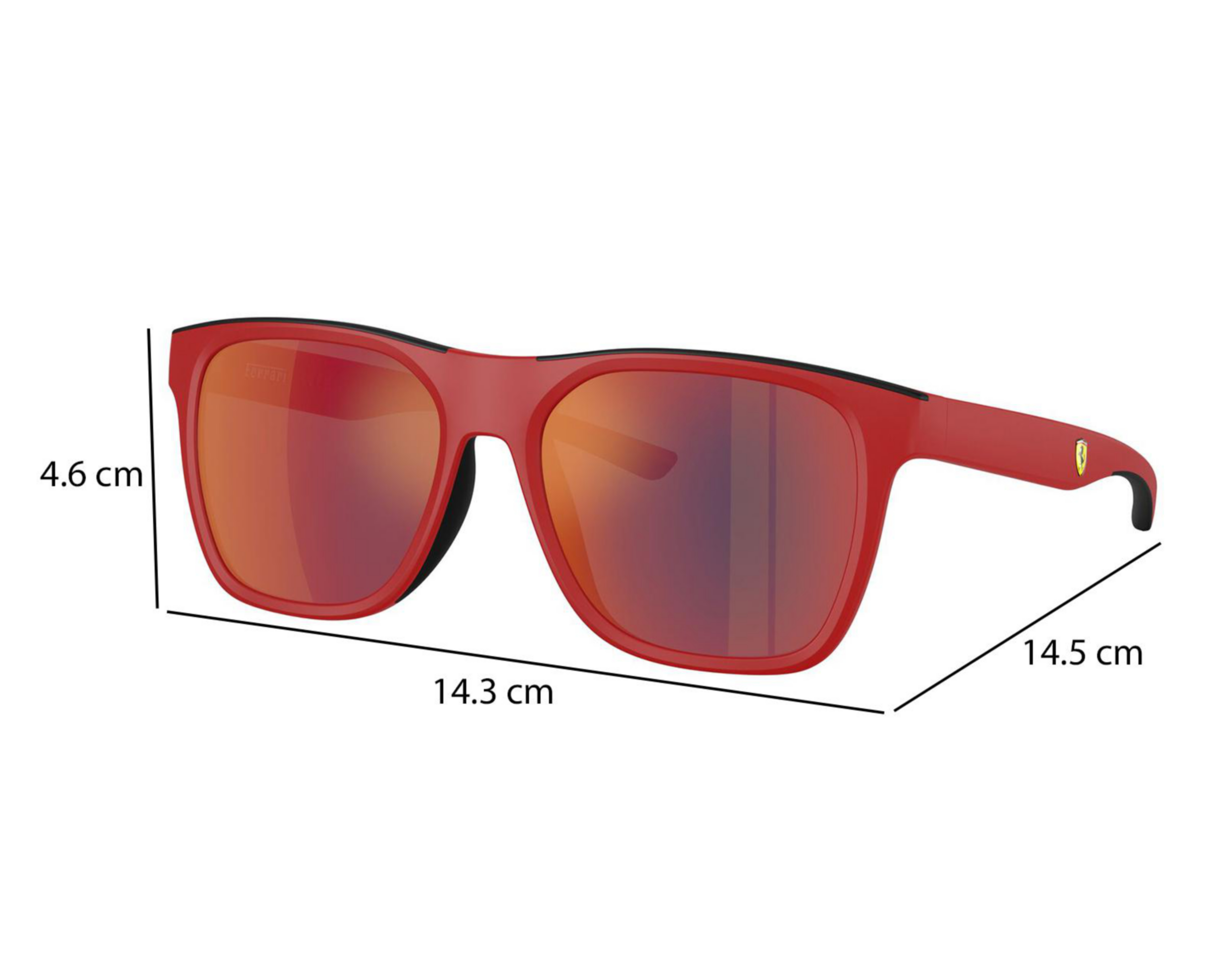 Foto 8 pulgar | Lentes de Sol para Hombre Ferrari Cuadrados Rojos