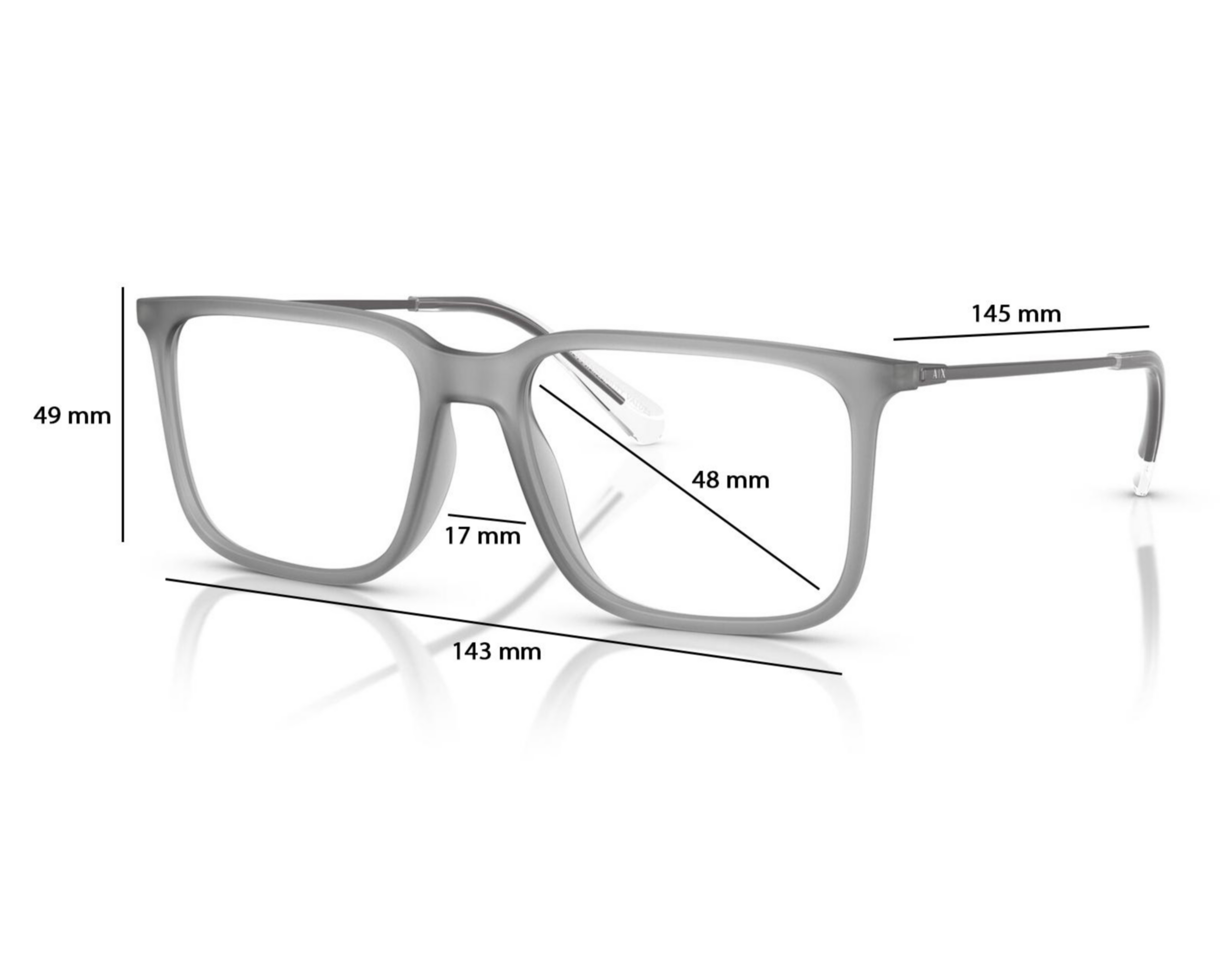 Foto 7 pulgar | Armazón Oftálmico para Hombre Armani Exchange Cuadrado Gris