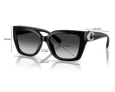 Foto 6 | Lentes de Sol para Mujer Coach Rectangulares Negros