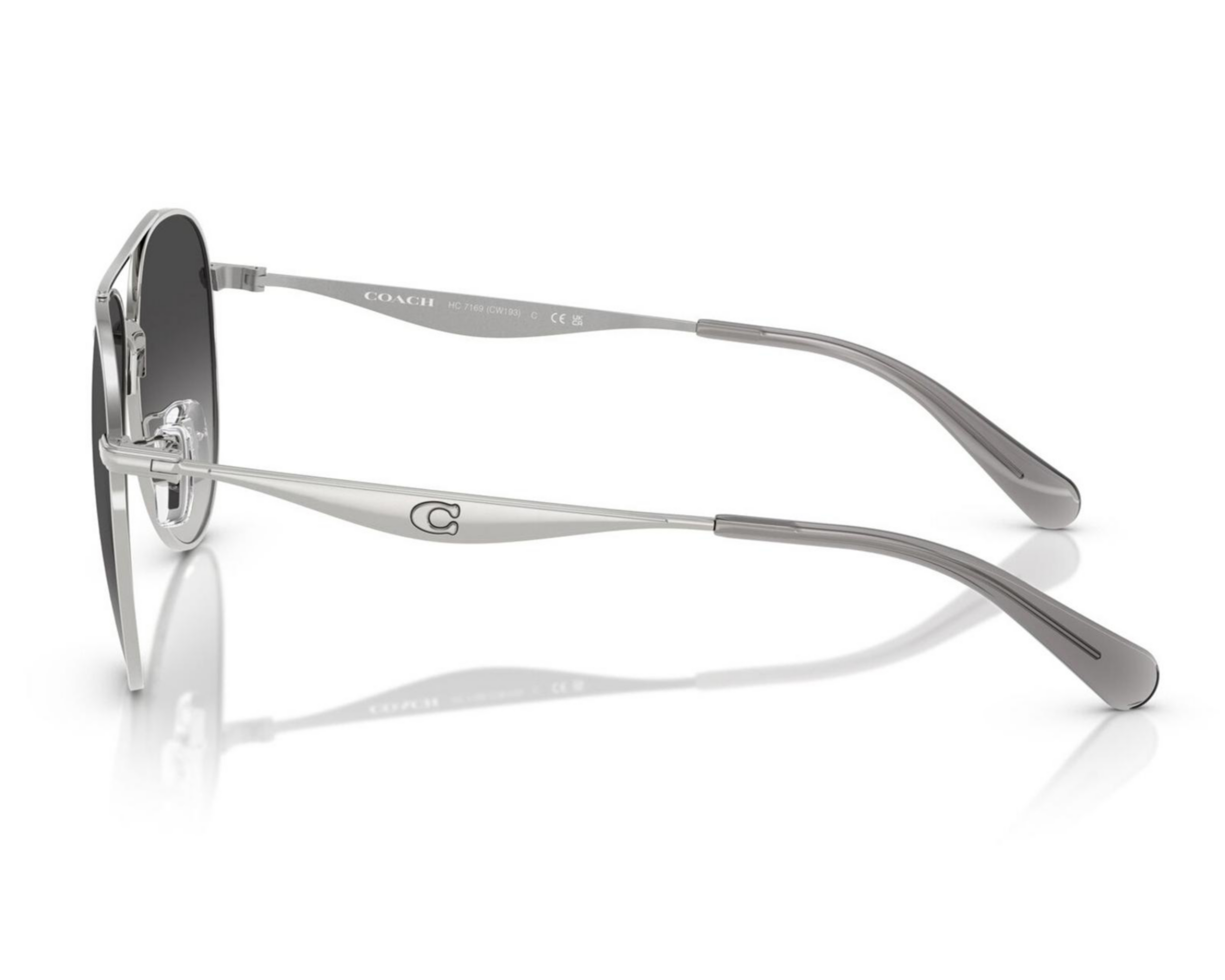 Foto 5 pulgar | Lentes de Sol para Mujer Coach Aviador Plateado