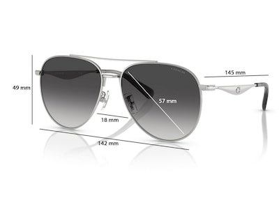Foto 6 | Lentes de Sol para Mujer Coach Aviador Plateado