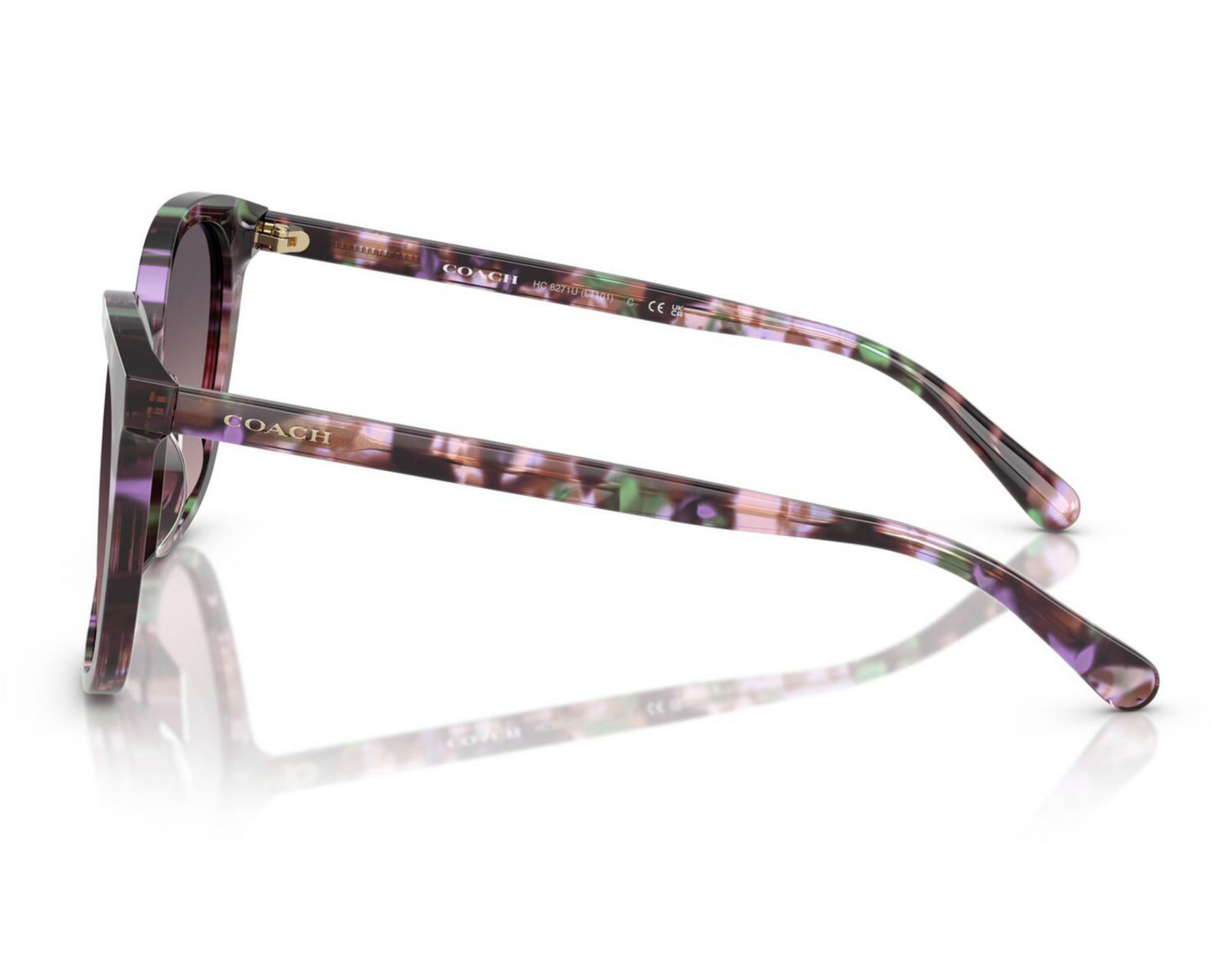 Foto 5 pulgar | Lentes de Sol para Mujer Coach Redondos Morados