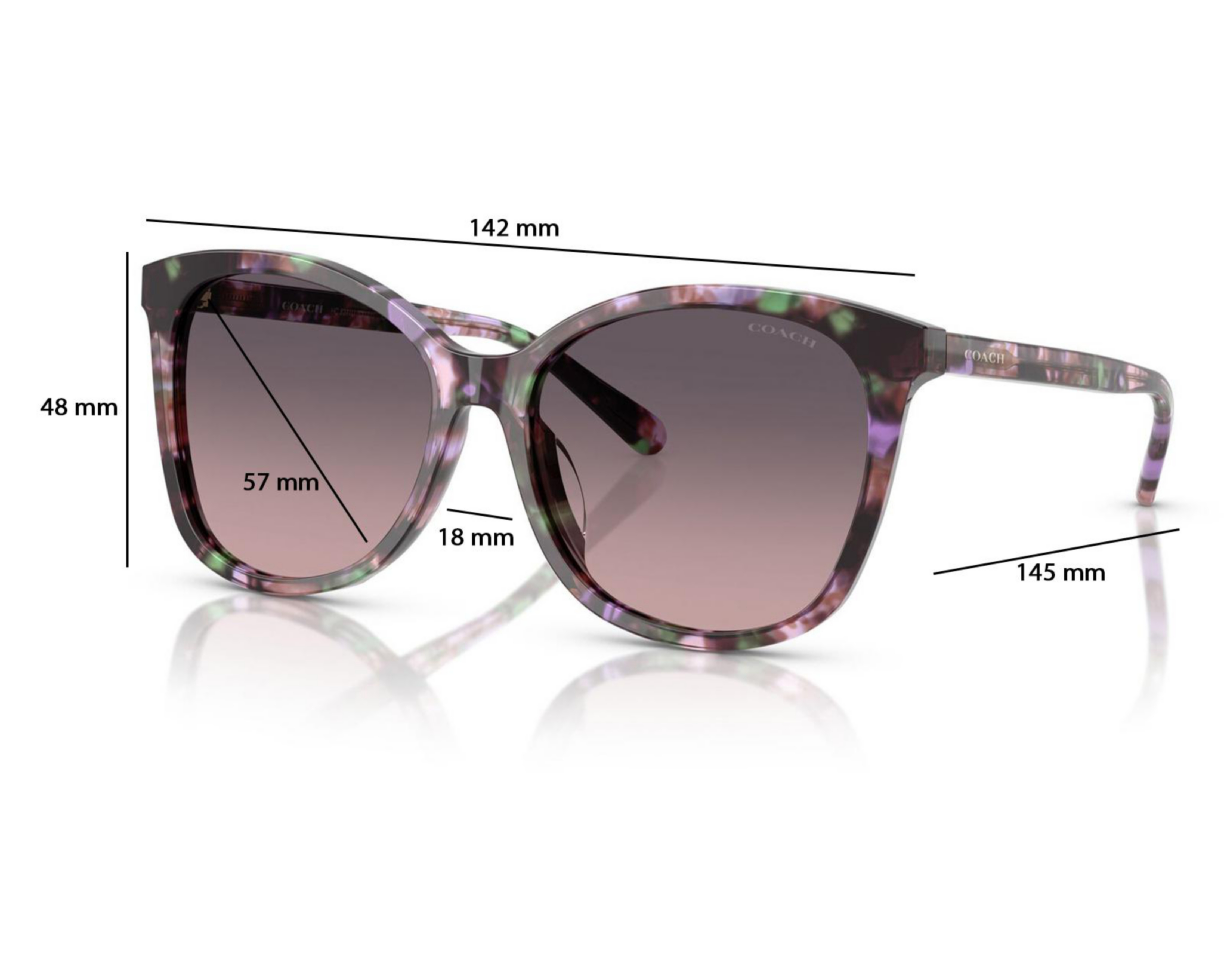 Foto 7 pulgar | Lentes de Sol para Mujer Coach Redondos Morados