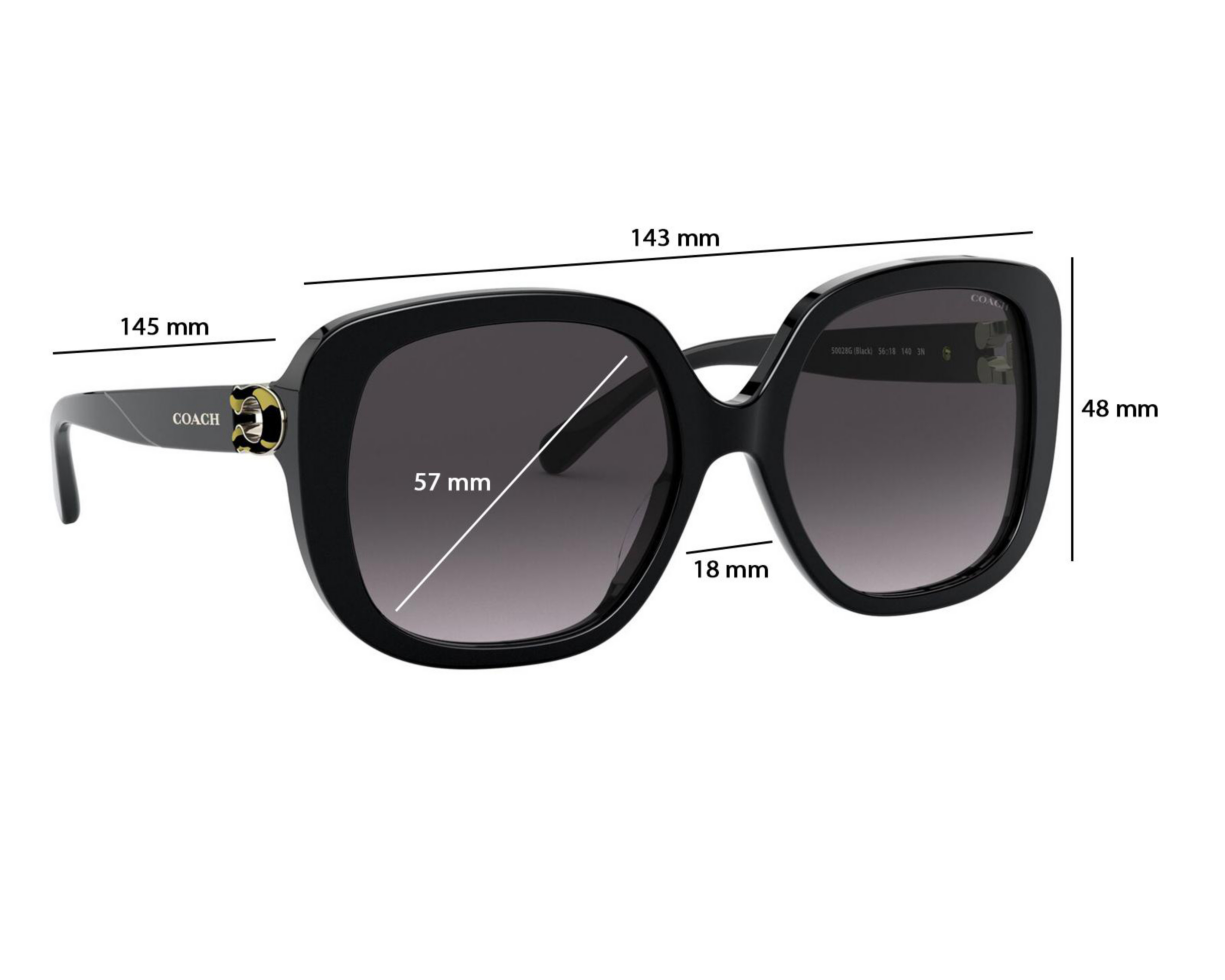 Foto 6 | Lentes de Sol para Mujer Coach Redondos Negro