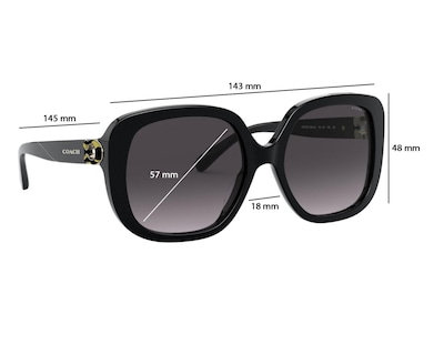Foto 6 | Lentes de Sol para Mujer Coach Redondos Negro
