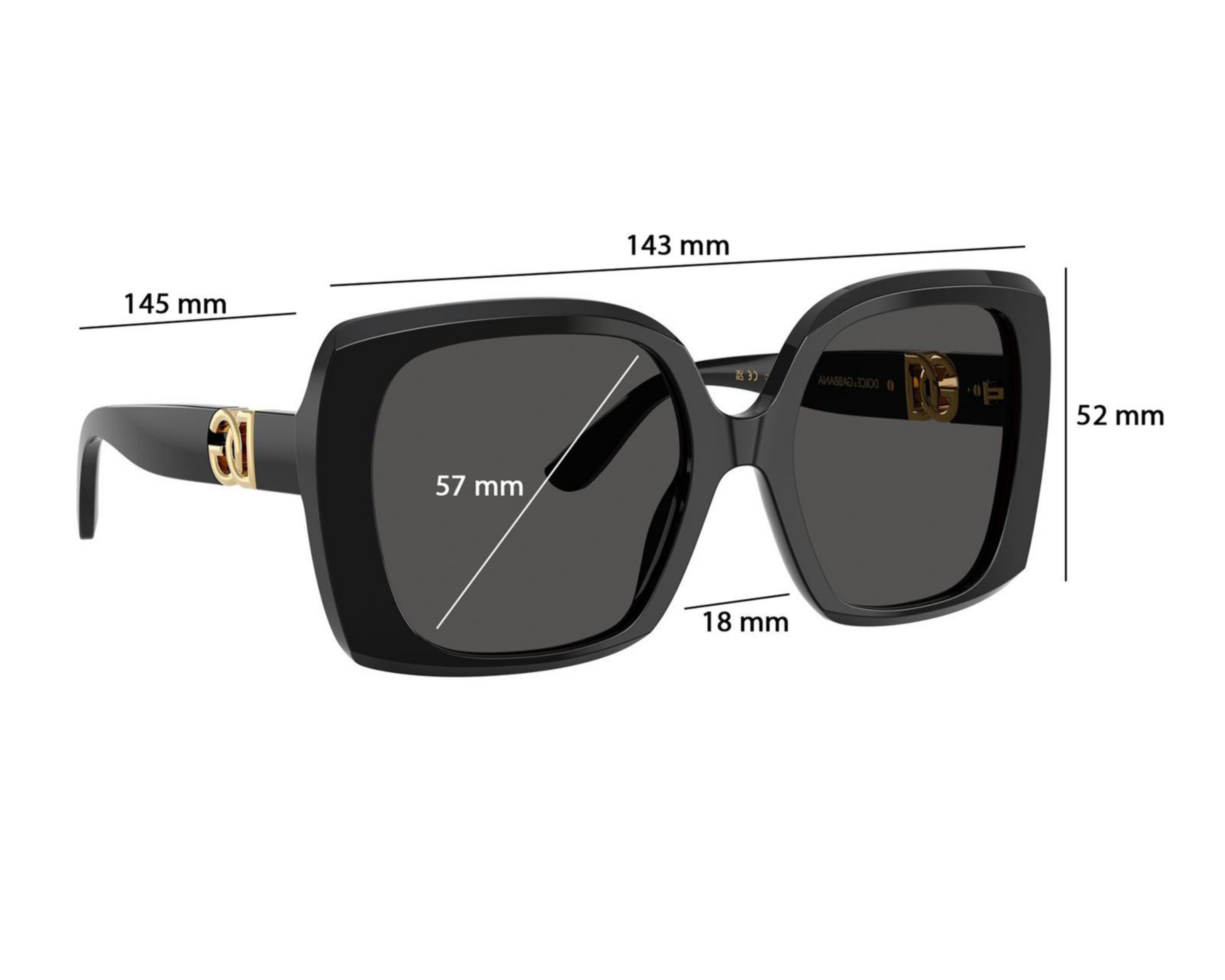 Foto 7 pulgar | Lentes de Sol Dolce & Gabbana Cuadrados Negros
