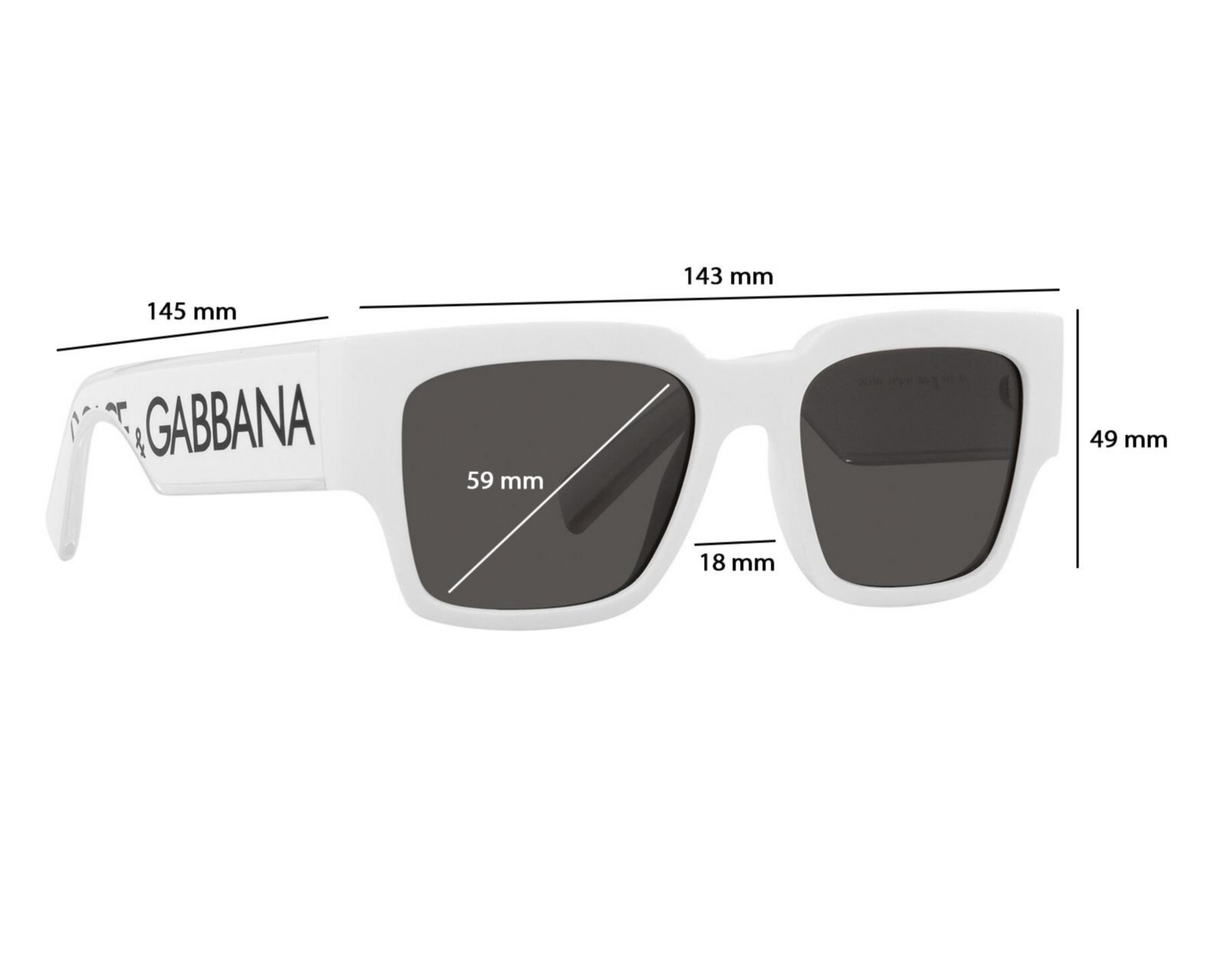 Foto 7 pulgar | Lentes de Sol Unisex Dolce & Gabbana Cuadrados Blancos