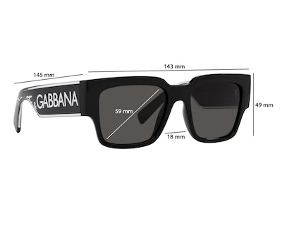 Foto 6 | Lentes de Sol Unisex Dolce & Gabbana Rectangulares Negros