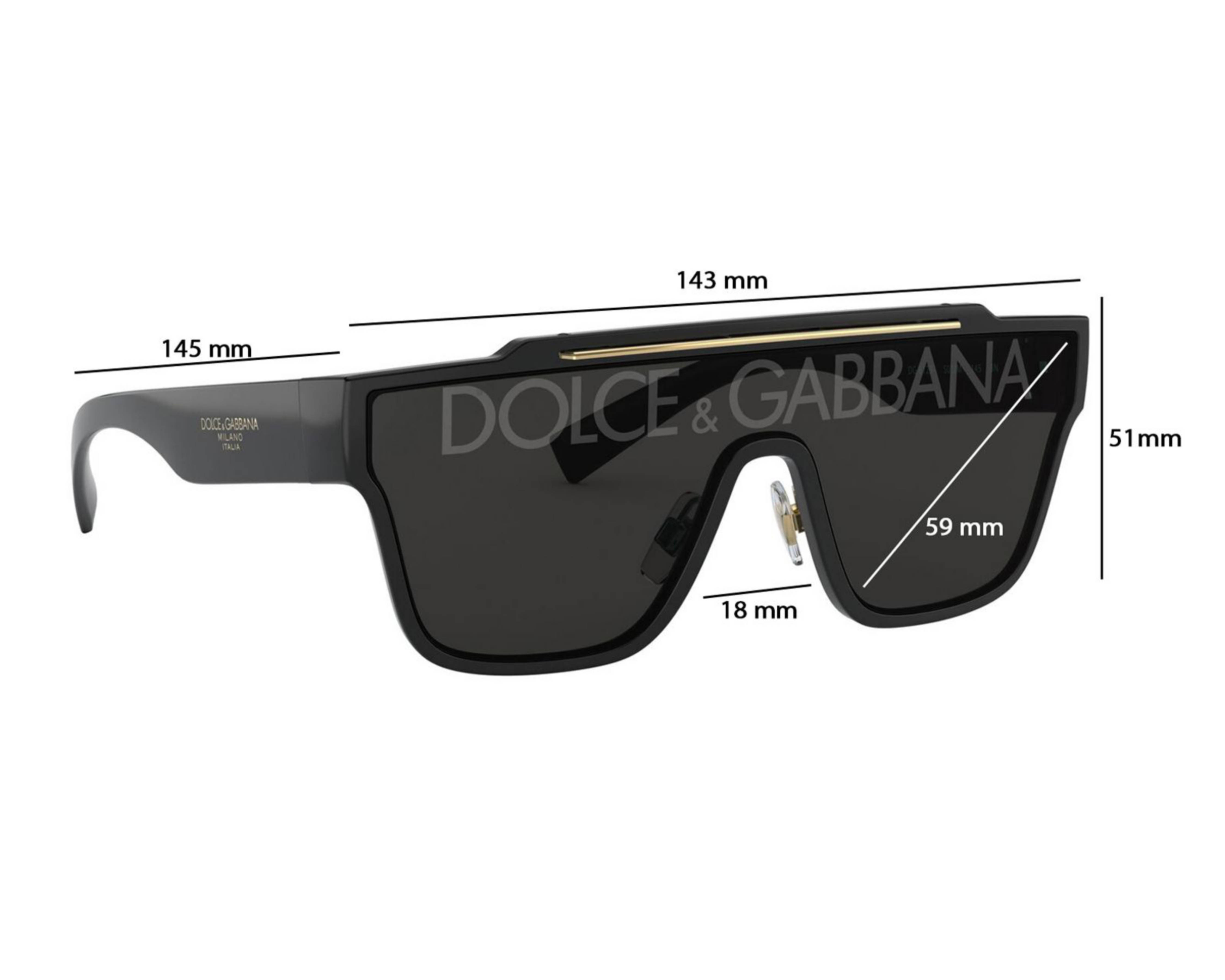 Foto 7 pulgar | Lentes de Sol Unisex Dolce & Gabbana Cuadrados Negros