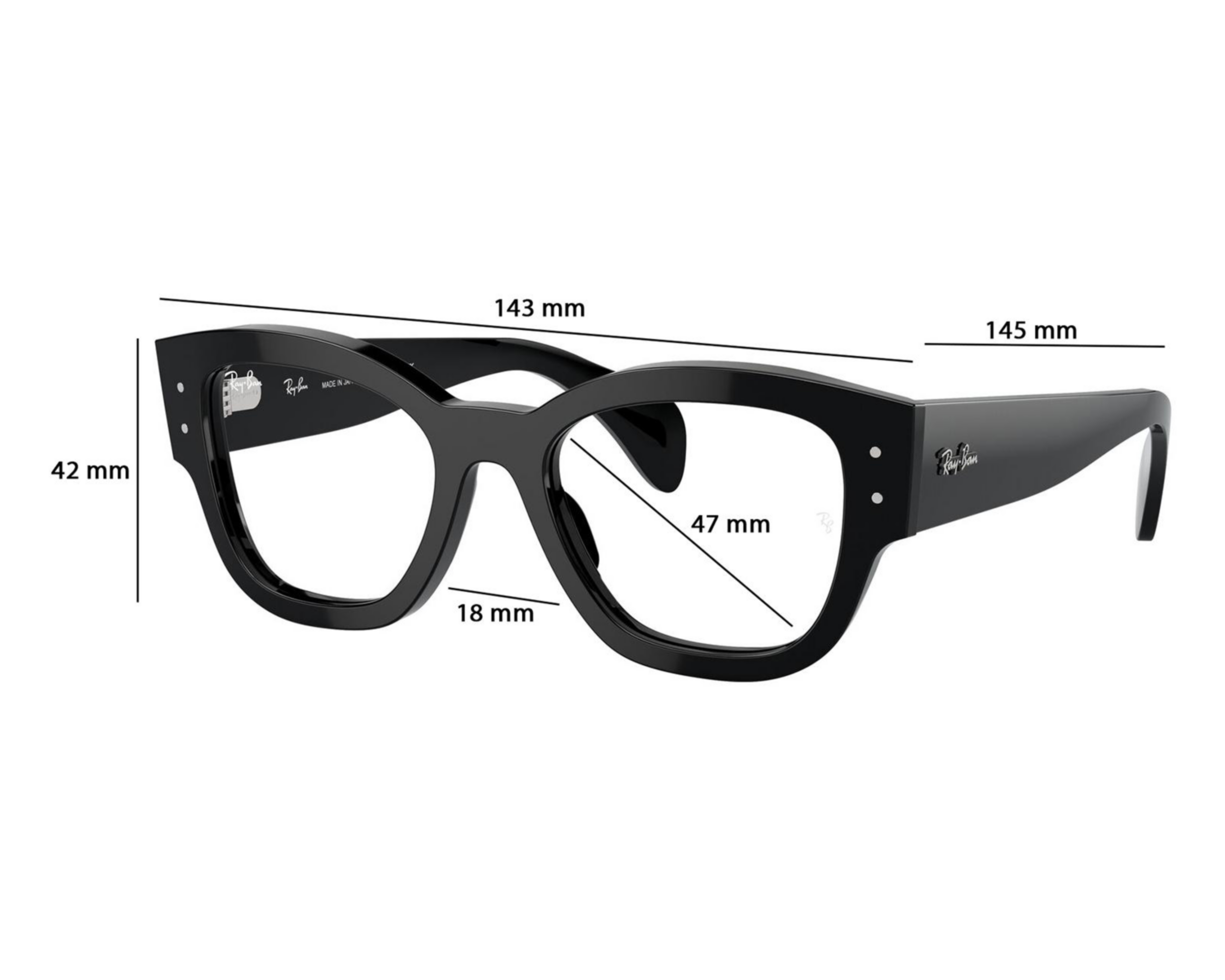 Foto 7 pulgar | Armazón Oftálmico Unisex Ray-Ban Cuadrado Negro