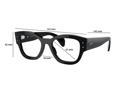 Foto 6 | Armazón Oftálmico Unisex Ray-Ban Cuadrado Negro