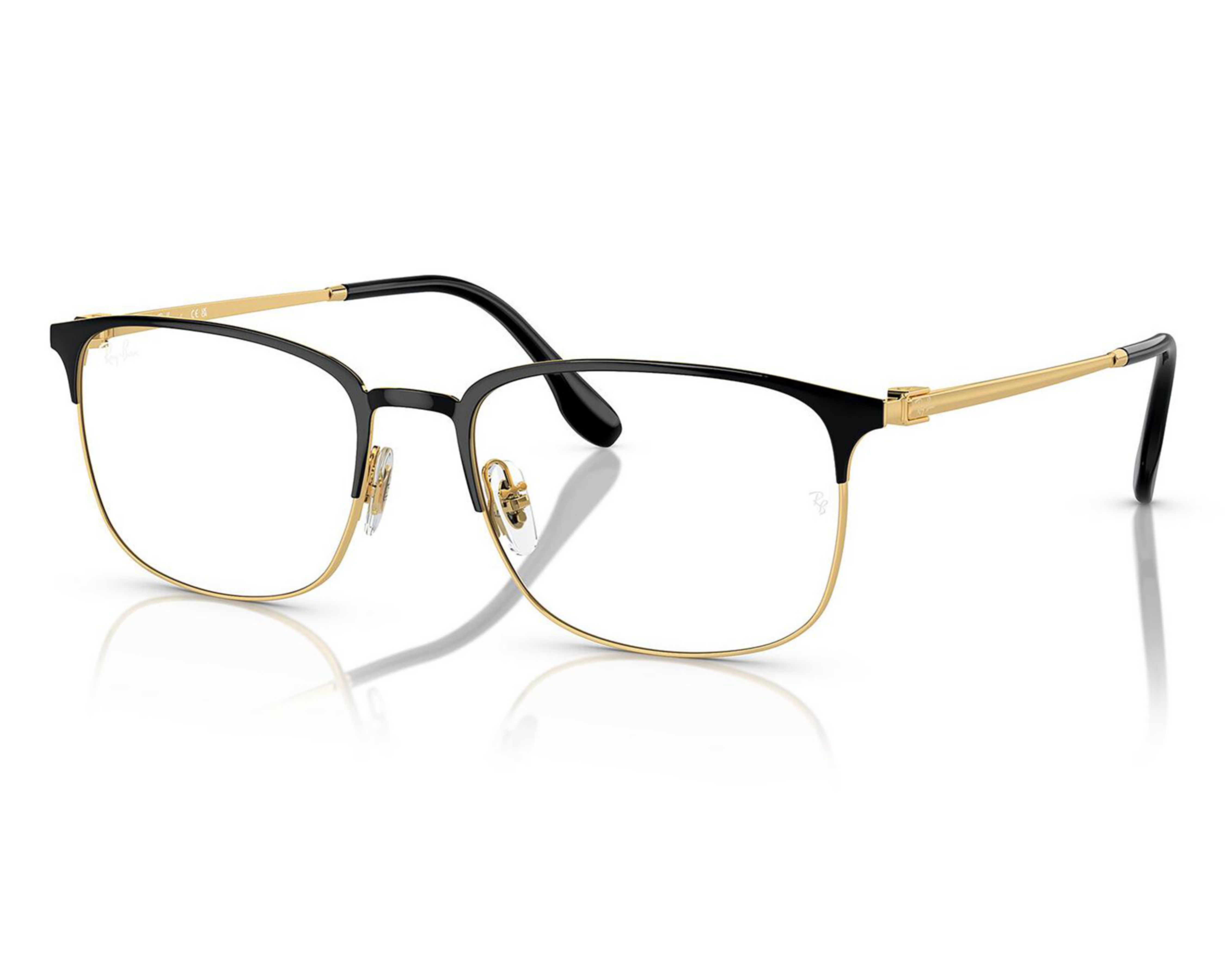 Foto 2 pulgar | Armazón Oftálmico Unisex Ray-Ban Rectangular Dorado