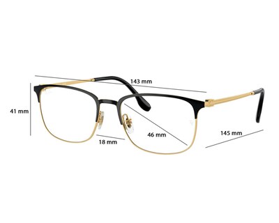 Foto 6 | Armazón Oftálmico Unisex Ray-Ban Rectangular Dorado