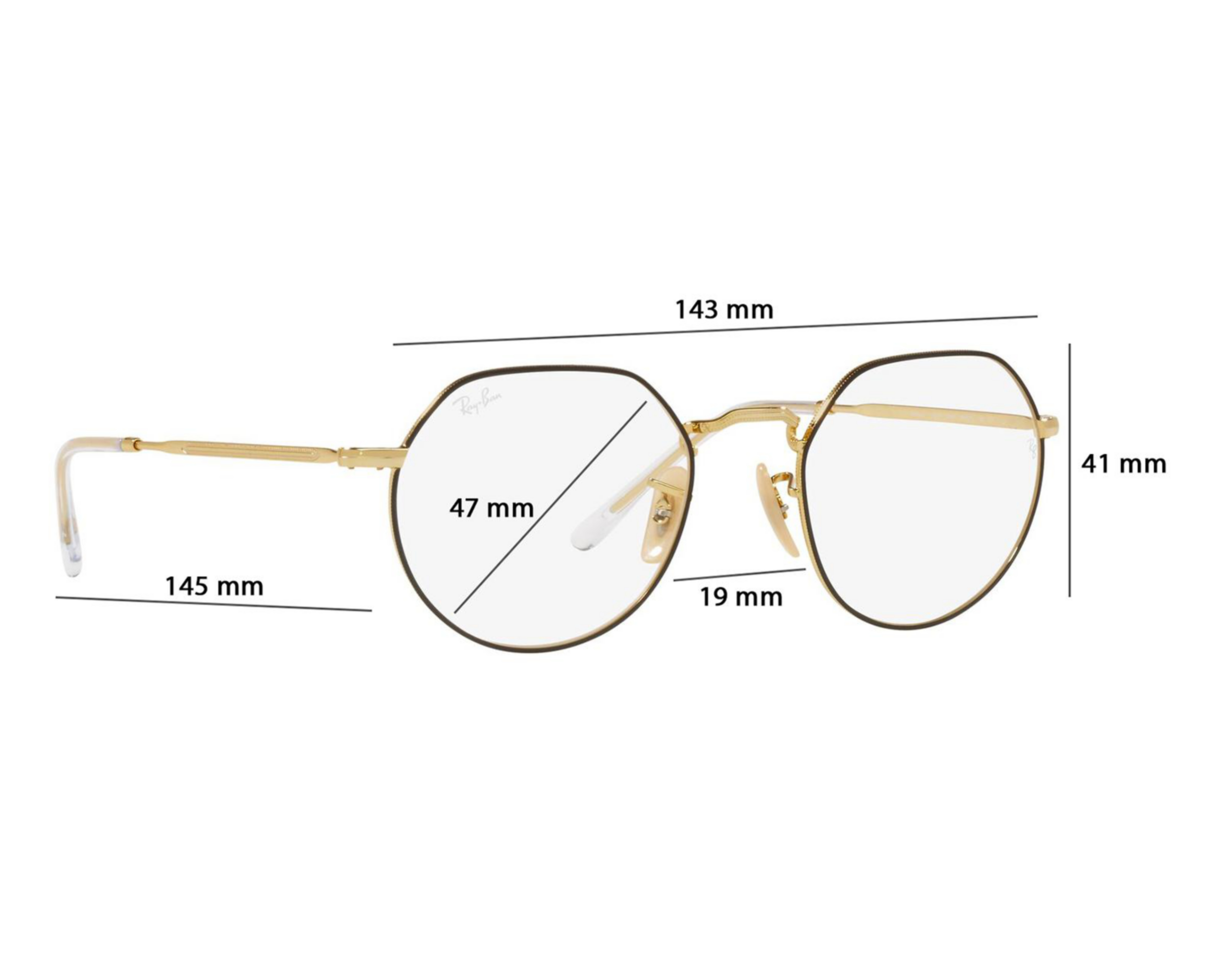 Foto 6 | Armazón Oftálmico Unisex Ray-Ban Redondo Dorado