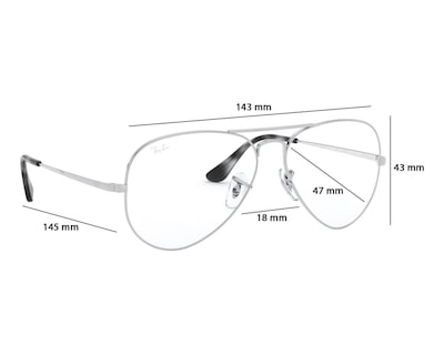 Foto 6 | Armazón Oftálmico Unisex Ray-Ban Aviador Plateado
