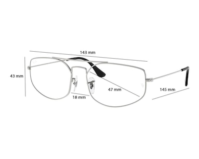 Foto 6 | Armazón Oftálmico Unisex Ray-Ban Aviador Plateado