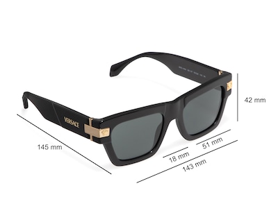 Foto 7 | Lentes de Sol Unisex Versace Cuadrados 0VE4464 Negros