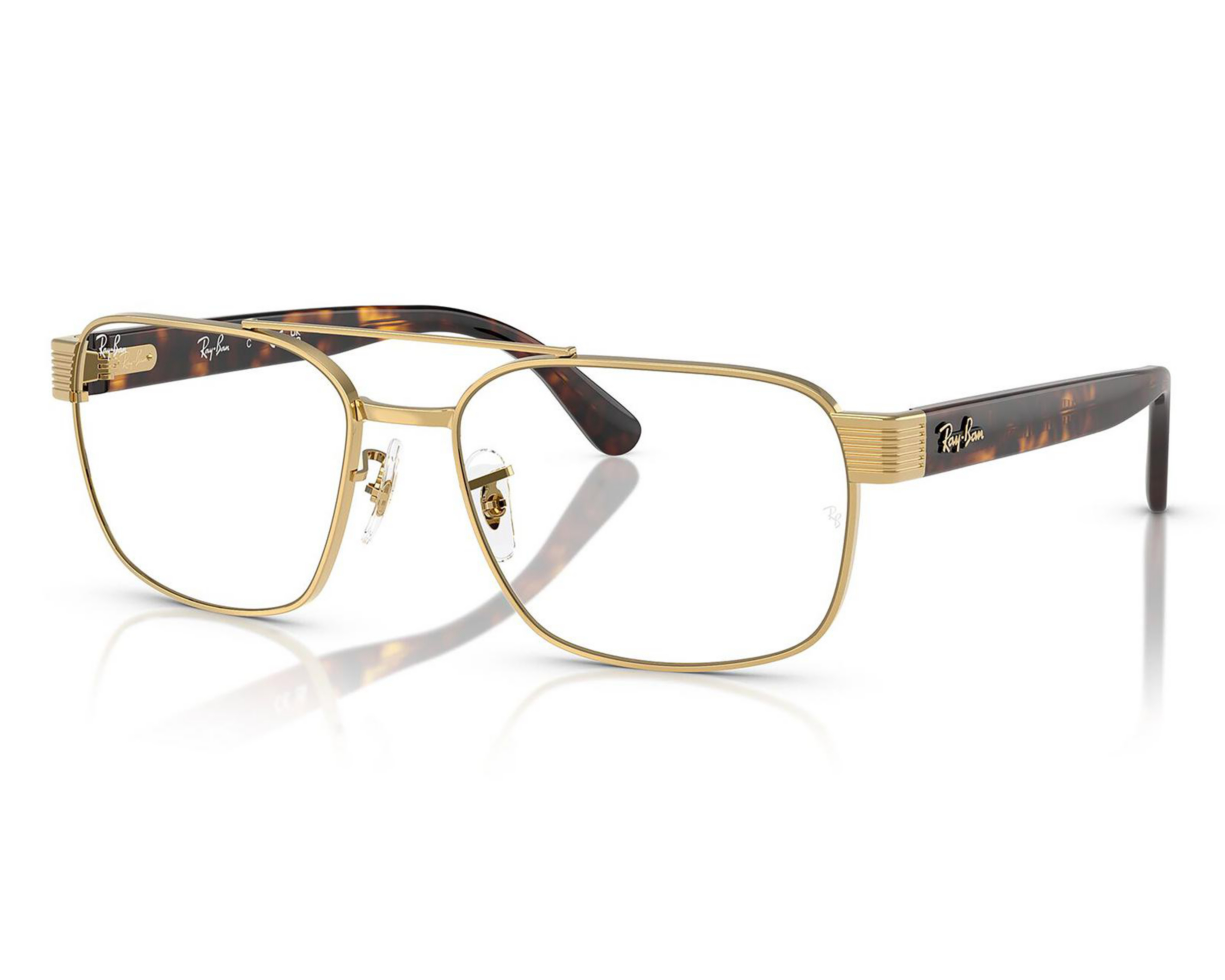 Foto 2 pulgar | Armazón Oftálmico para Hombre Ray-Ban Cuadrado Dorado