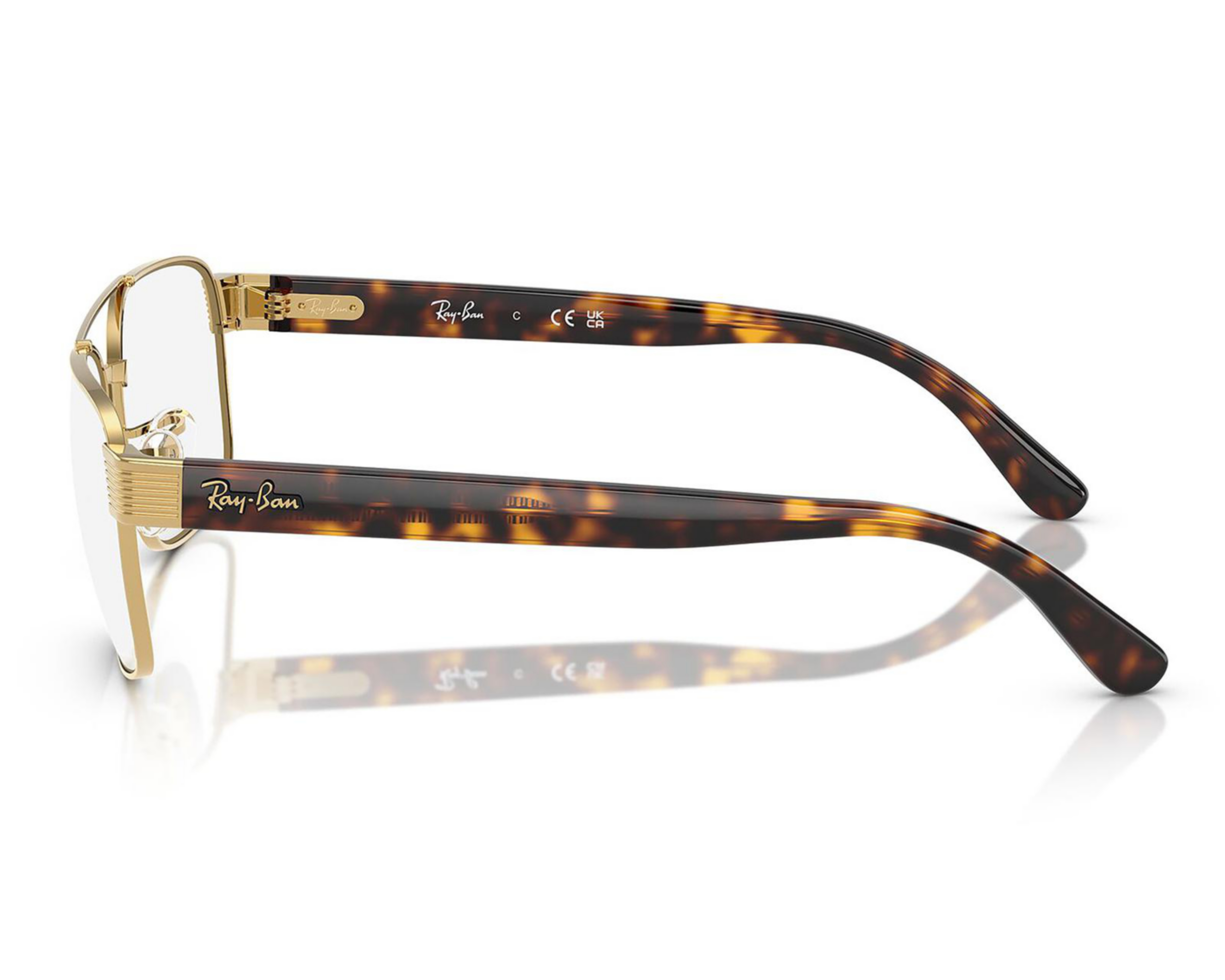 Foto 5 pulgar | Armazón Oftálmico para Hombre Ray-Ban Cuadrado Dorado