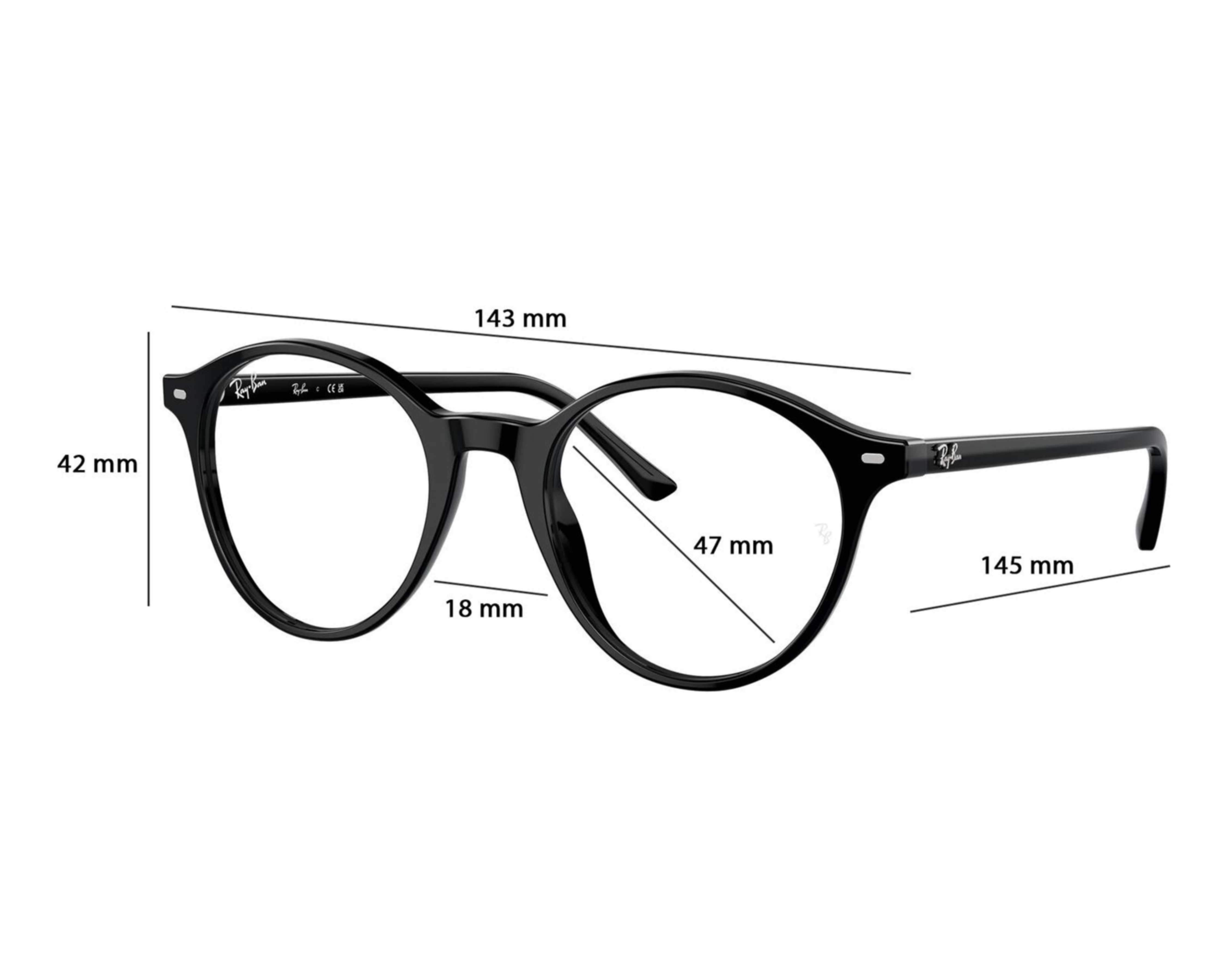 Foto 7 pulgar | Armazón Oftálmico Unisex Ray Ban-Redondo Negro