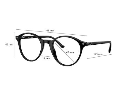 Foto 6 | Armazón Oftálmico Unisex Ray Ban-Redondo Negro