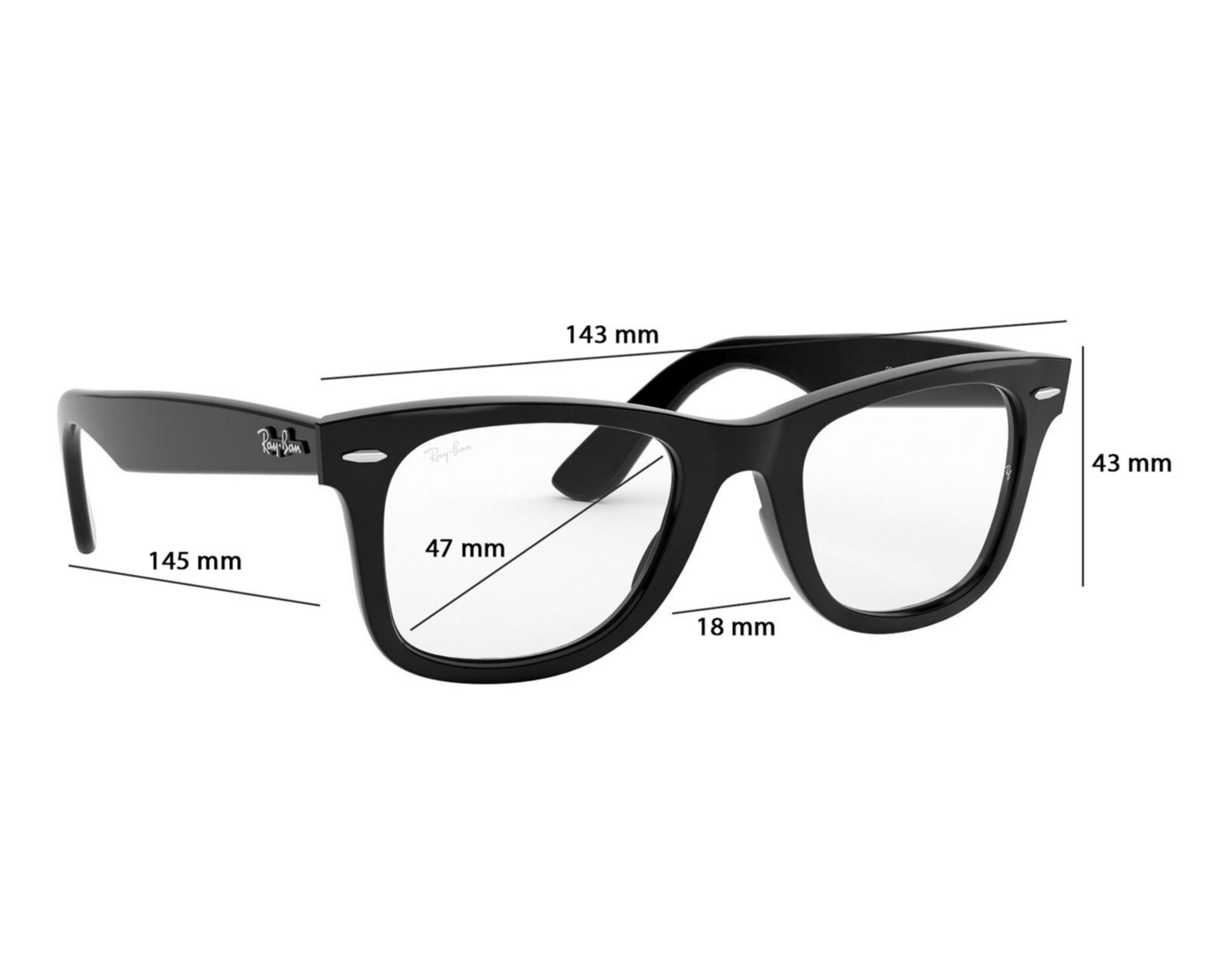 Foto 7 pulgar | Armazón Oftálmico Unisex Ray-Ban Wayfarer Negro