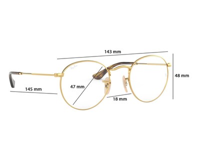 Foto 6 | Armazón Oftálmico Unisex Ray-Ban Redondo Dorado