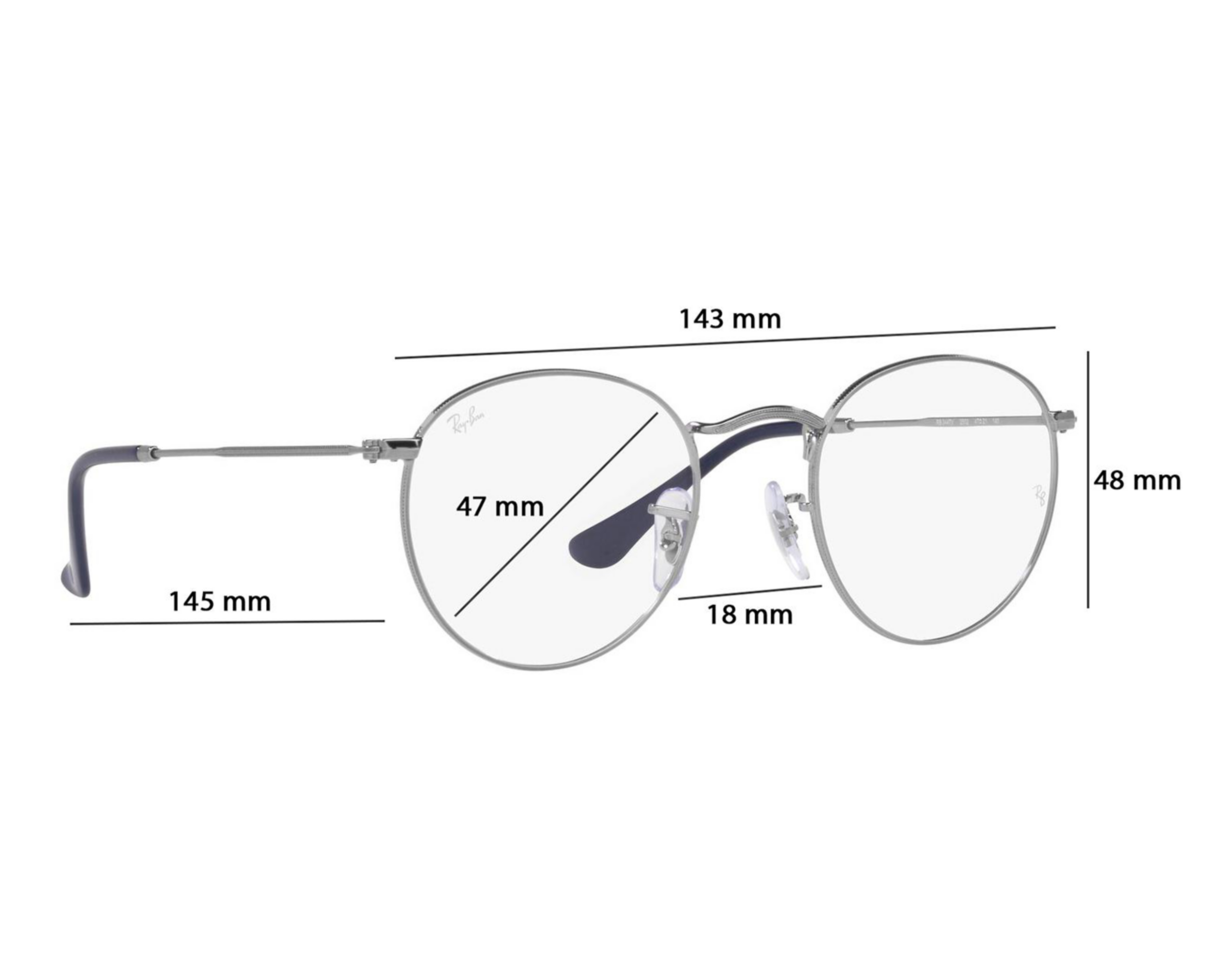 Foto 6 | Armazón Oftálmico Unisex Ray-Ban Redondo Plateado