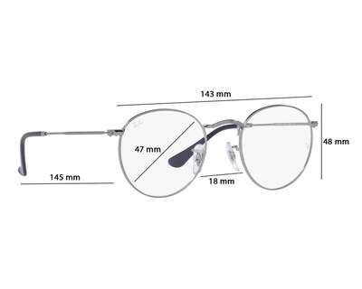 Foto 6 | Armazón Oftálmico Unisex Ray-Ban Redondo Plateado