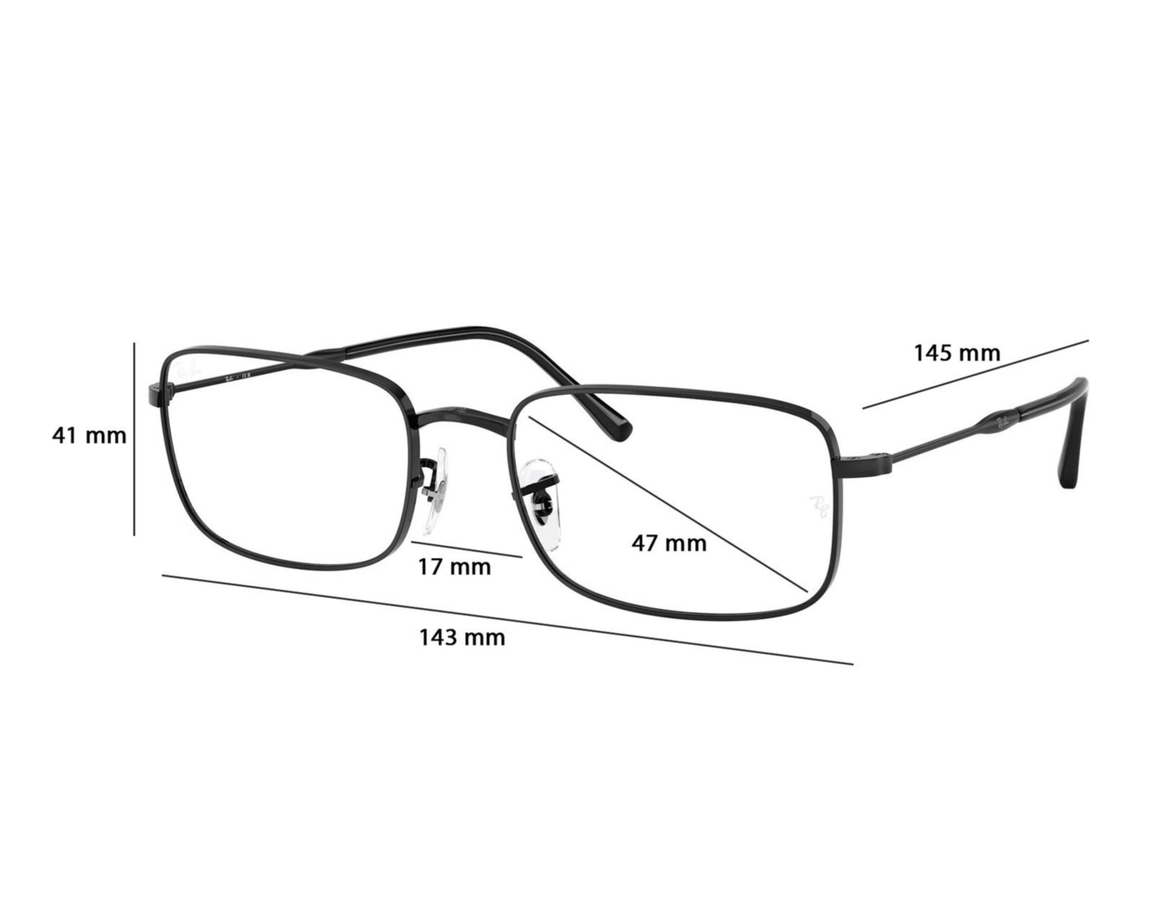 Foto 7 pulgar | Armazón Oftálmico para Hombre Ray-Ban Rectangular Negro