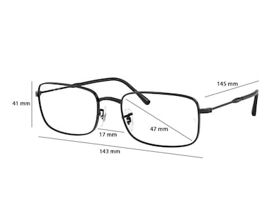 Foto 6 | Armazón Oftálmico para Hombre Ray-Ban Rectangular Negro