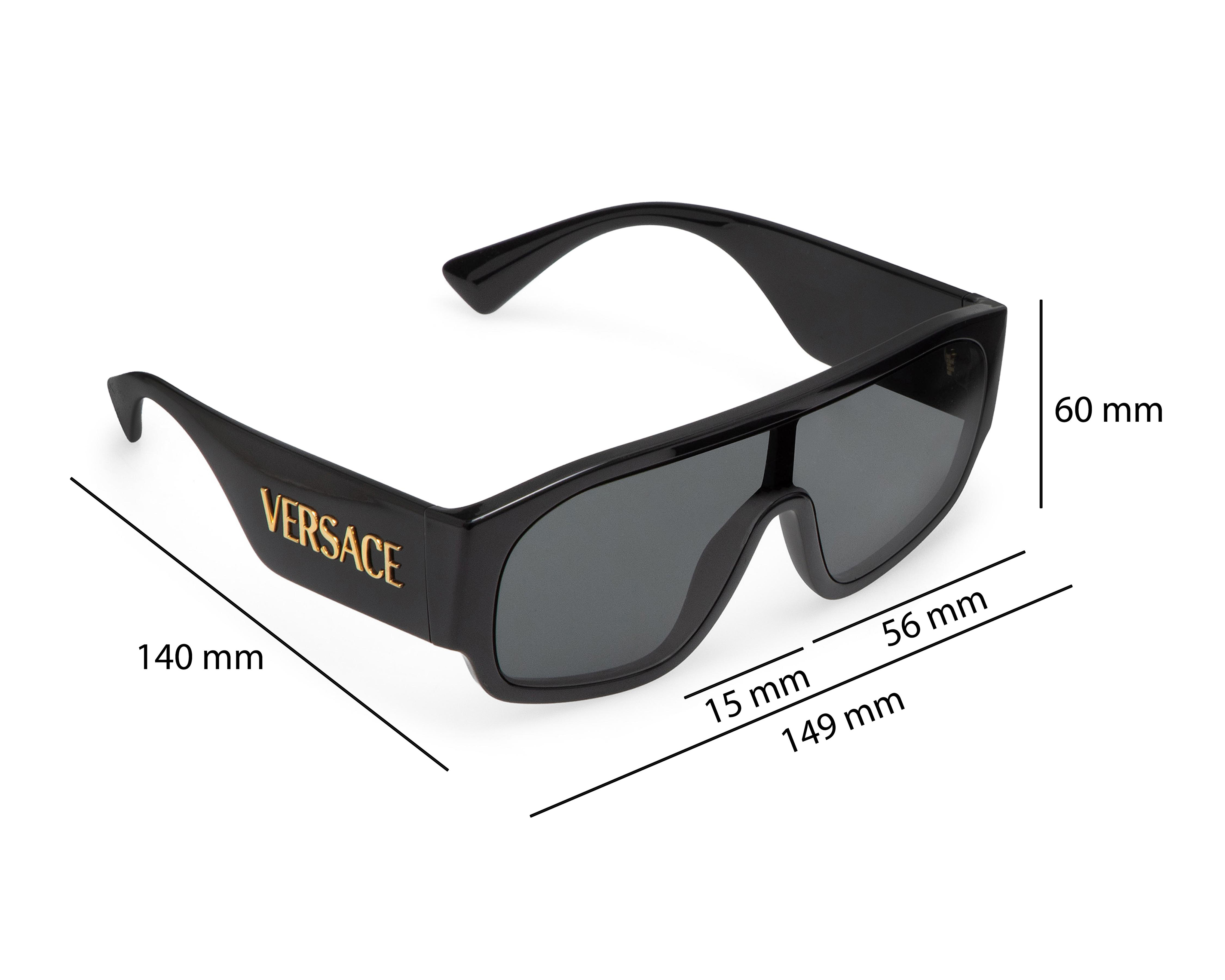 Foto 8 pulgar | Lentes de Sol Unisex Versace Rectangulares Negros